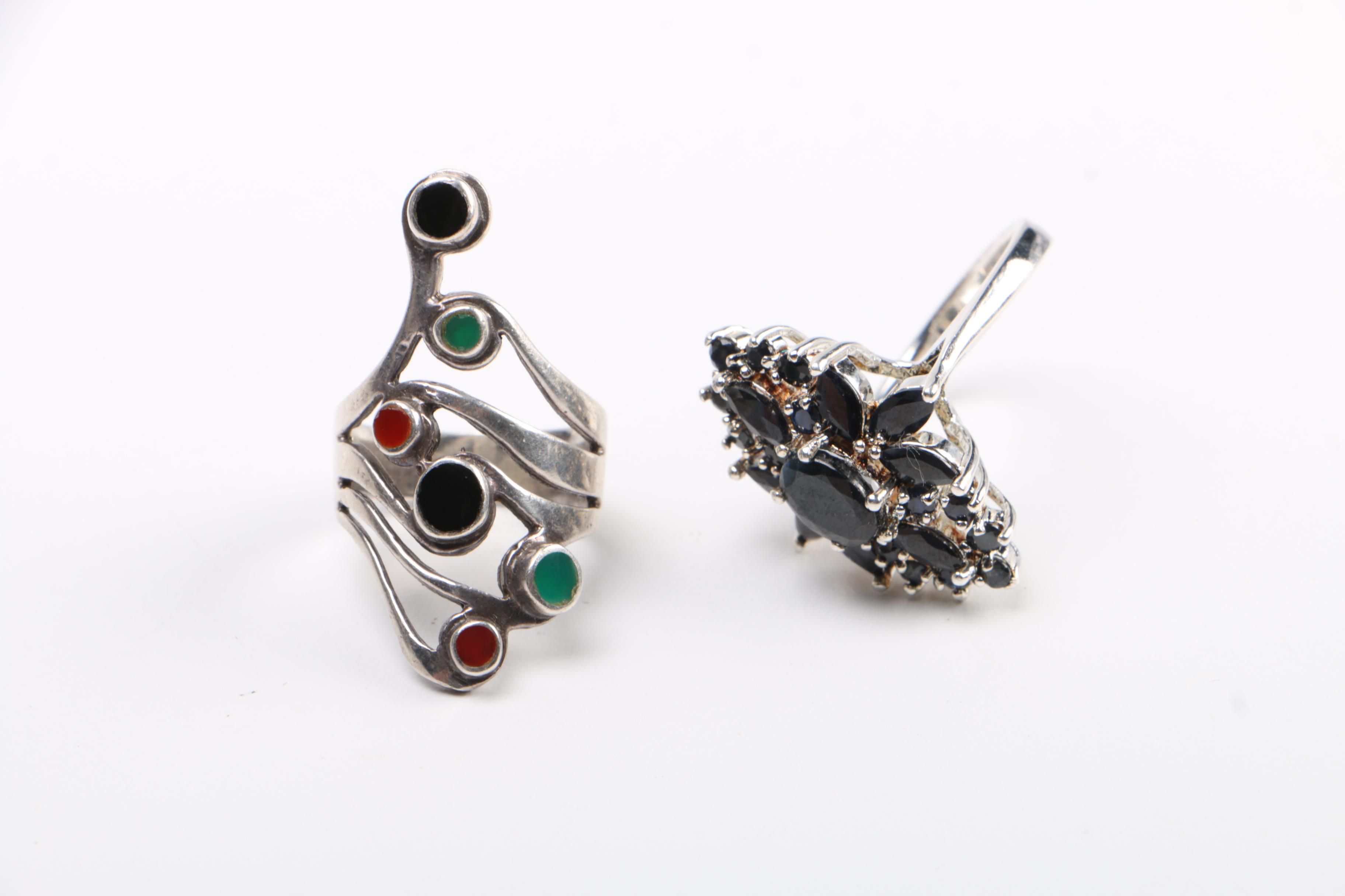 Sterling Silver Jewelry Assortment Including a Pearl Necklace