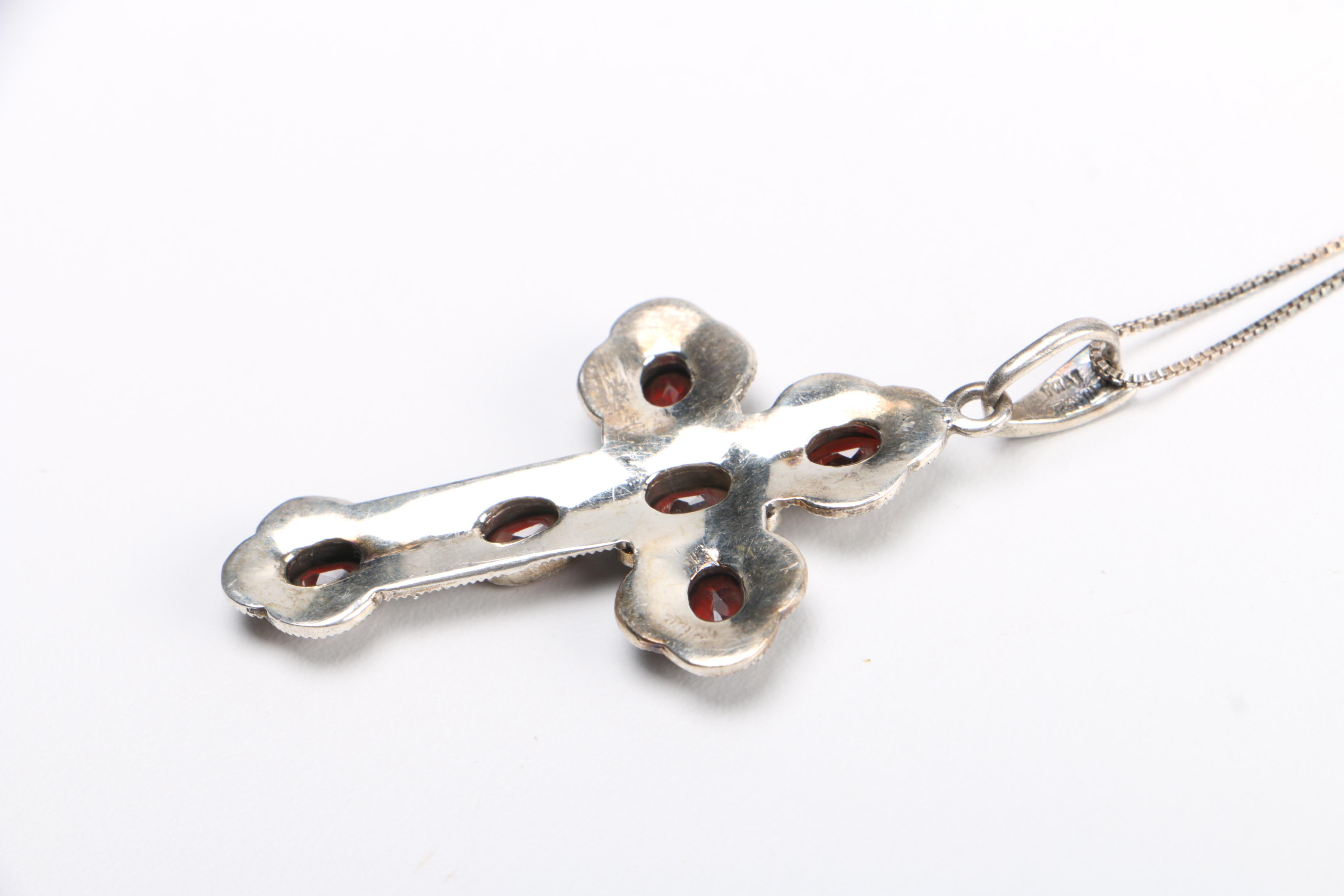 Sterling Silver Jewelry Assortment Including a Pearl Necklace