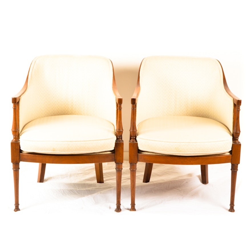 Pair of Barrel Back Armchairs