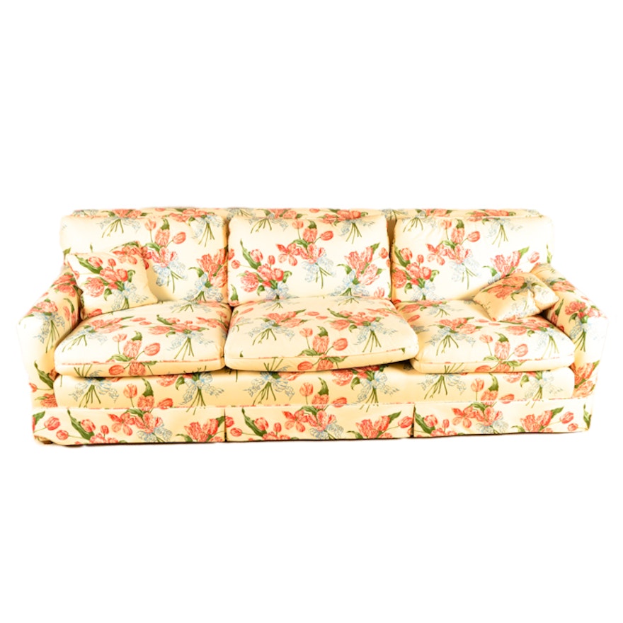 Vintage Floral Upholstered Sofa