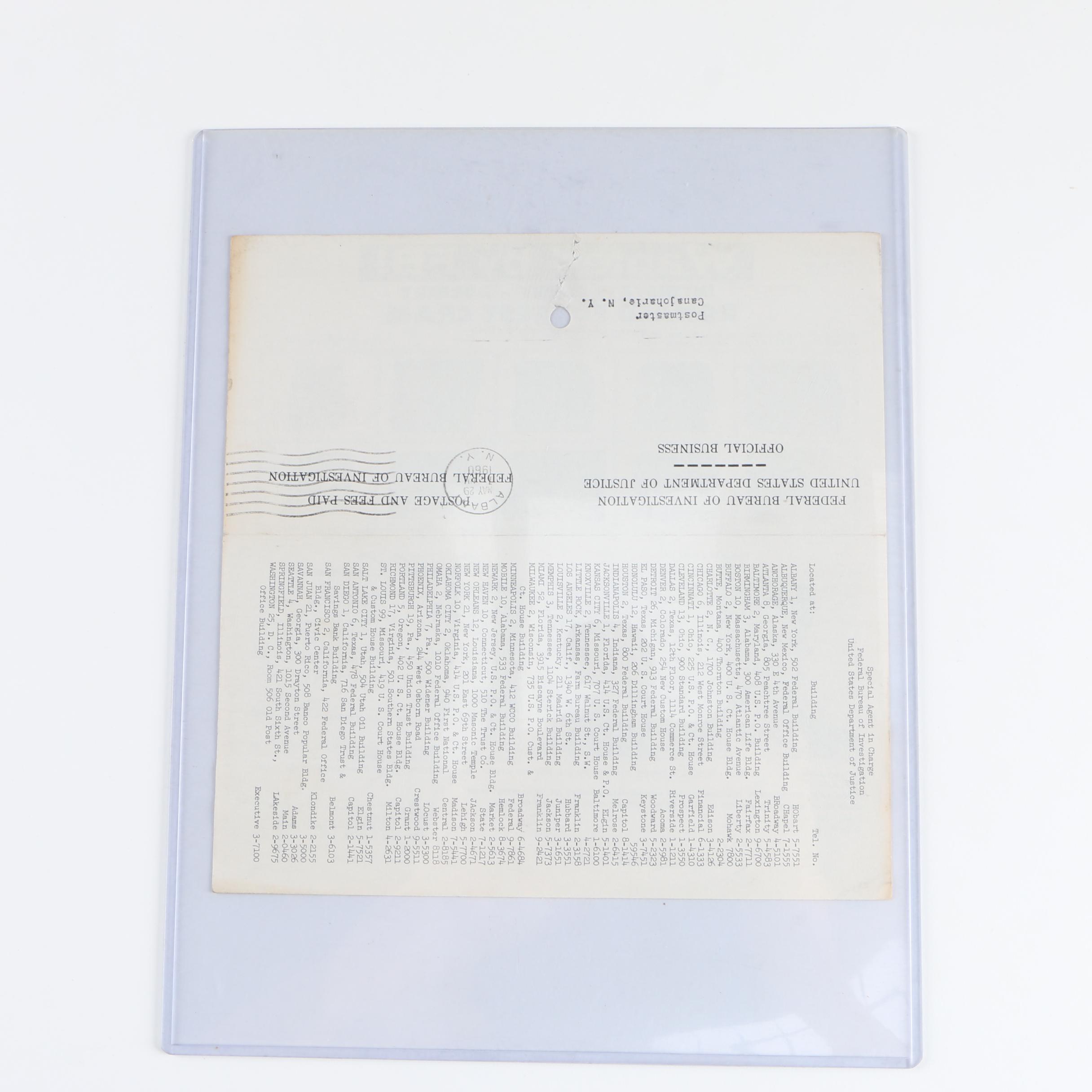 Vintage FBI Wanted Posters