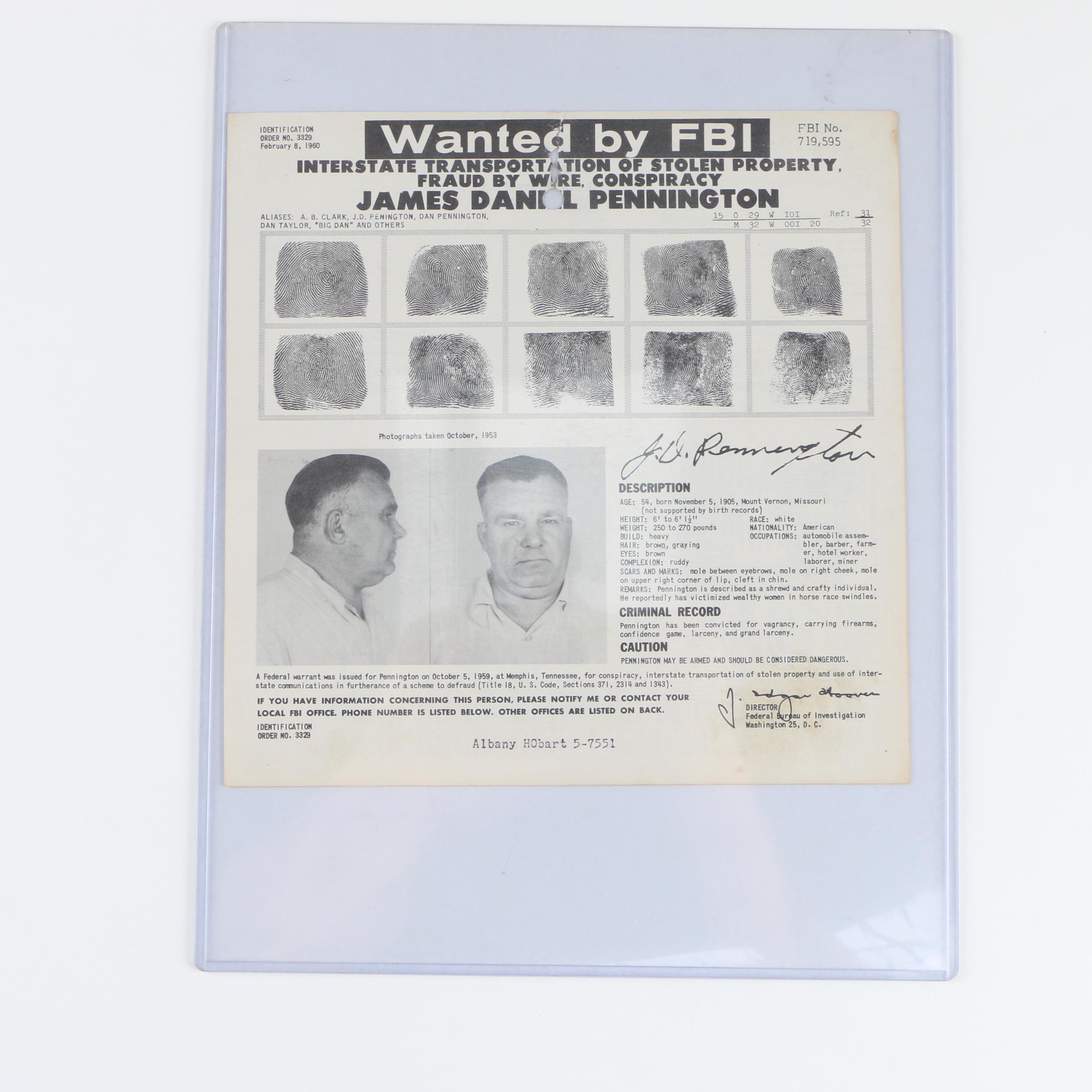 Vintage FBI Wanted Posters