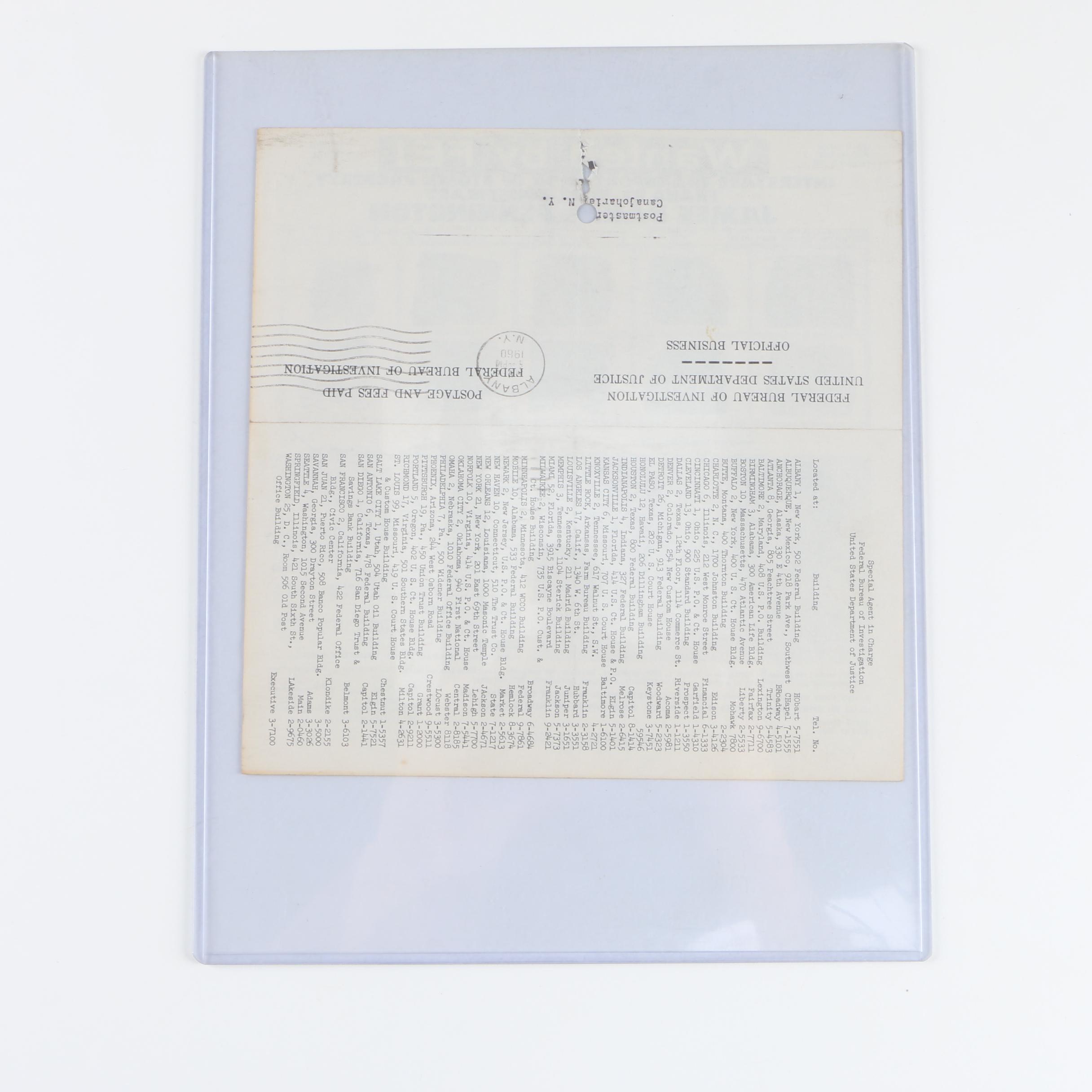 Vintage FBI Wanted Posters