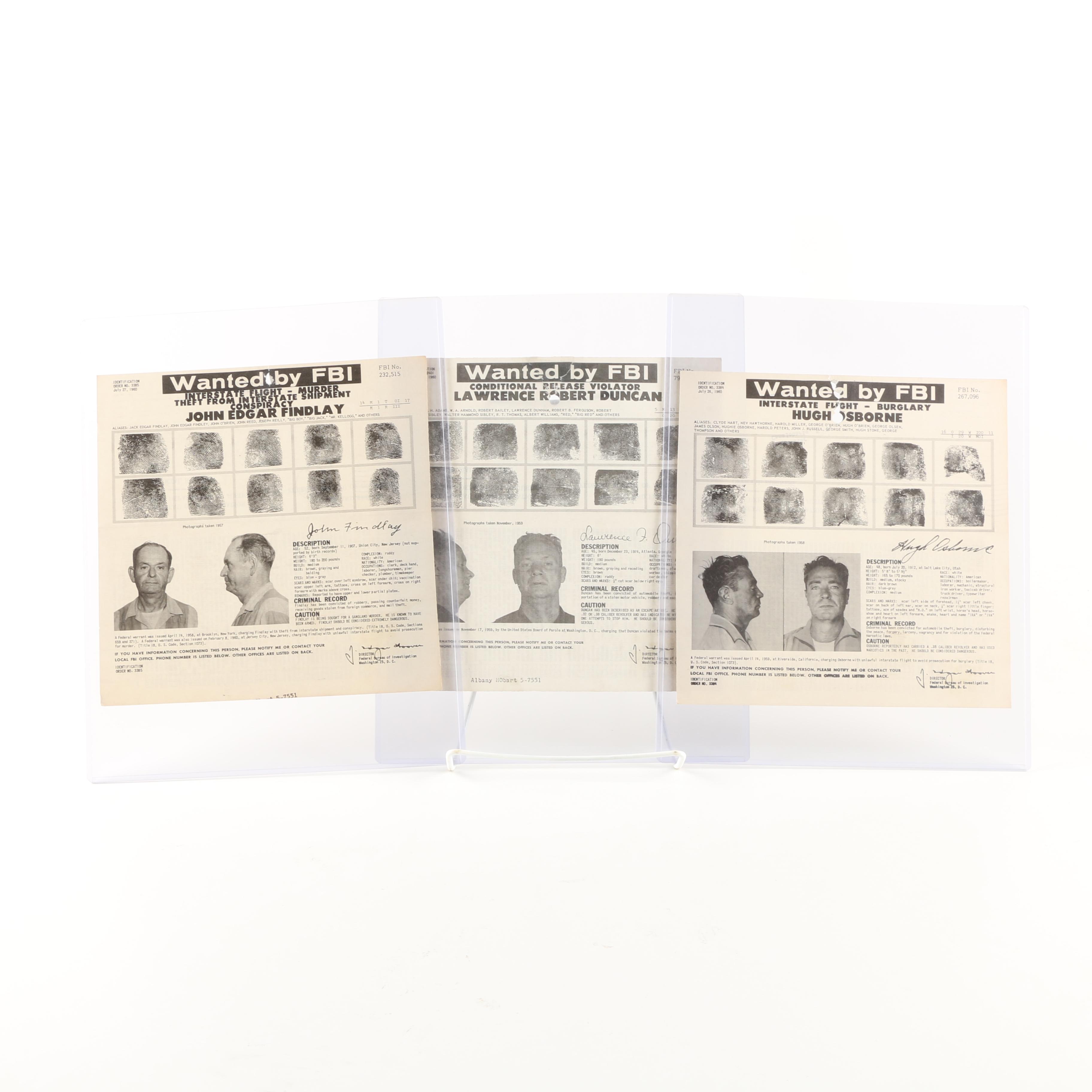 Vintage FBI Wanted Posters
