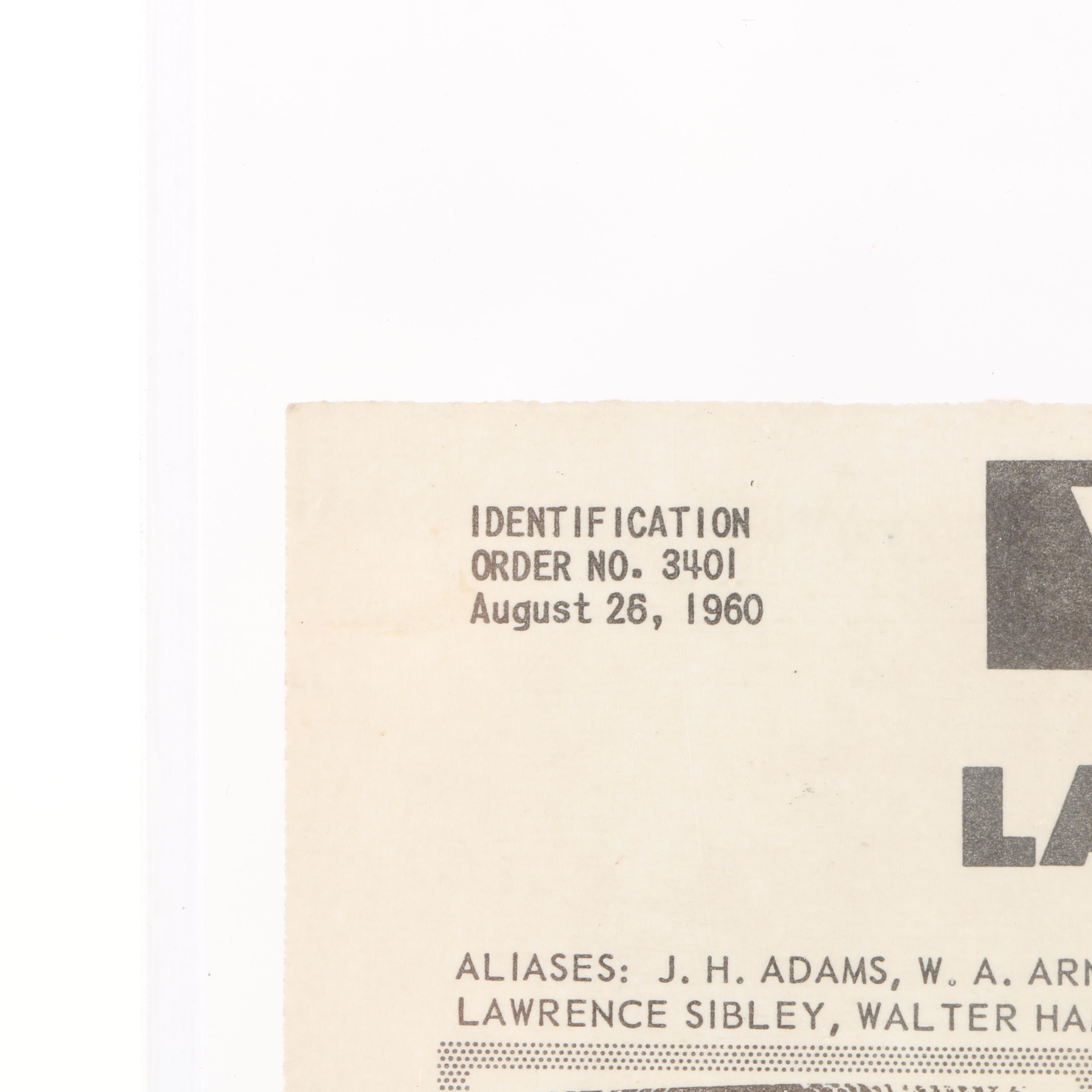 Vintage FBI Wanted Posters