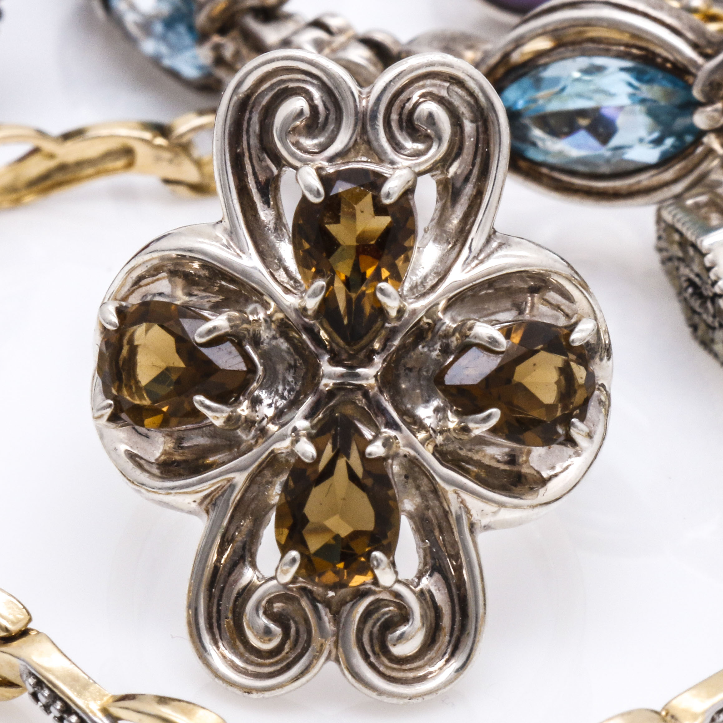 Diamond and Gemstone Sterling Silver Jewelry Including Carolyn Pollack