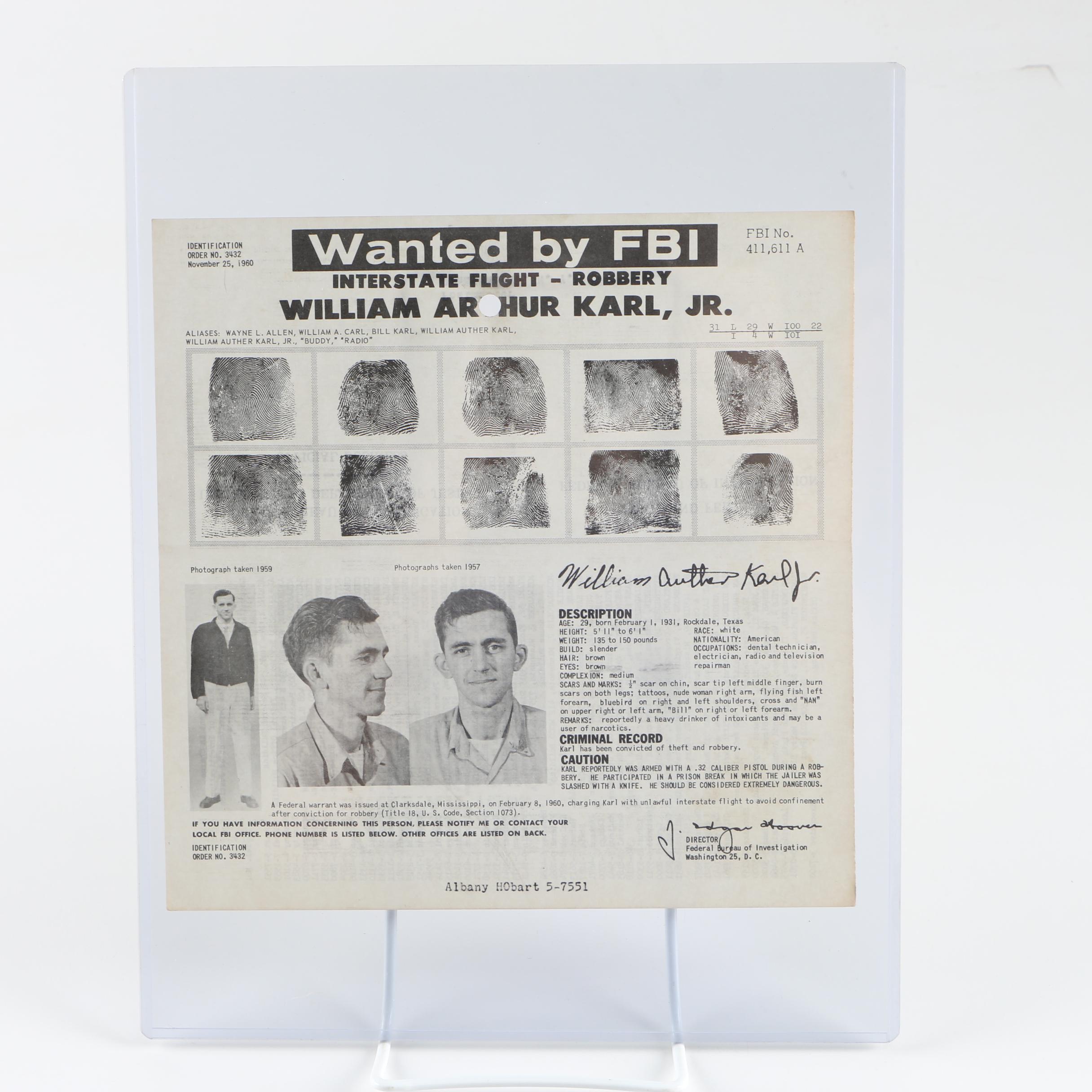 Vintage FBI Wanted Posters