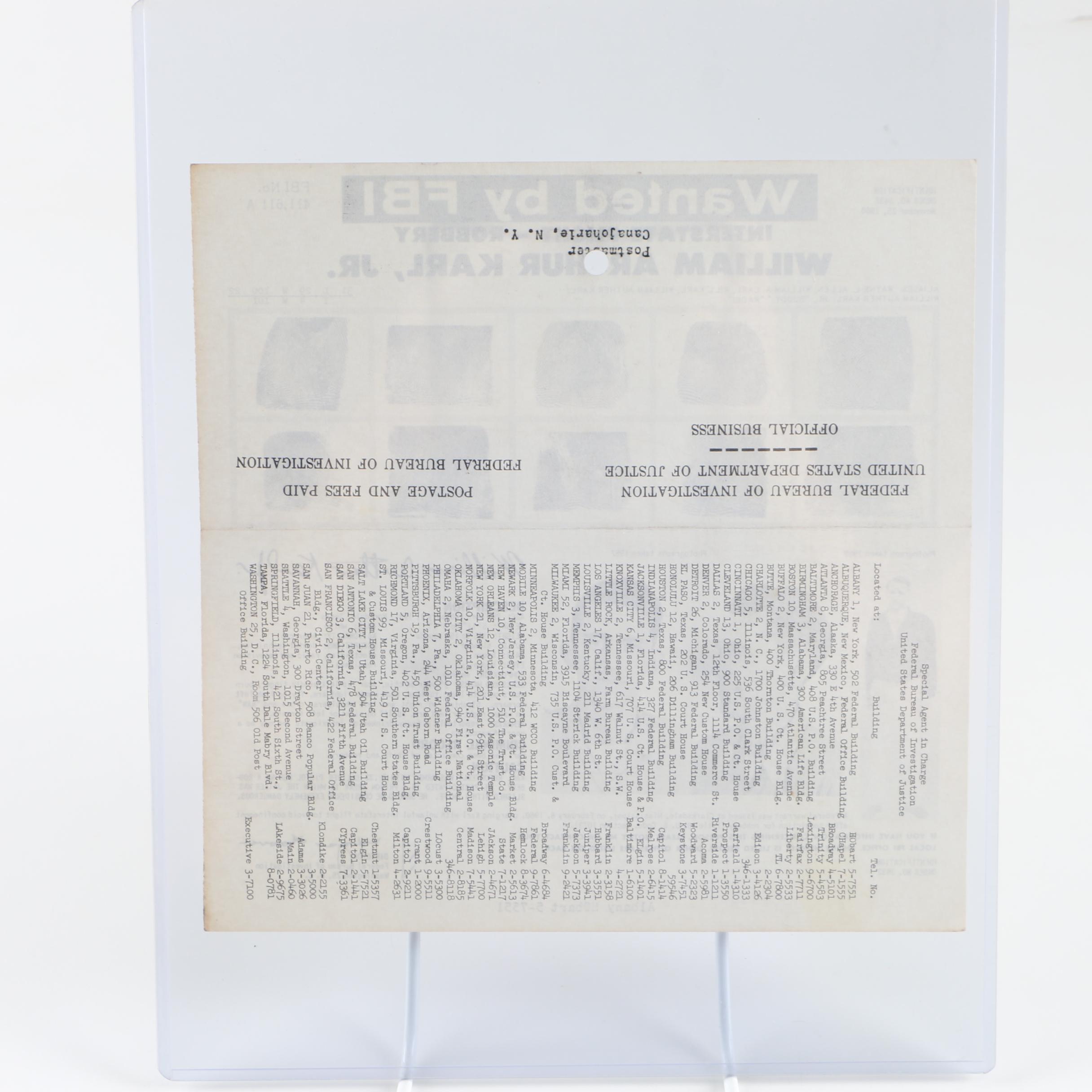 Vintage FBI Wanted Posters