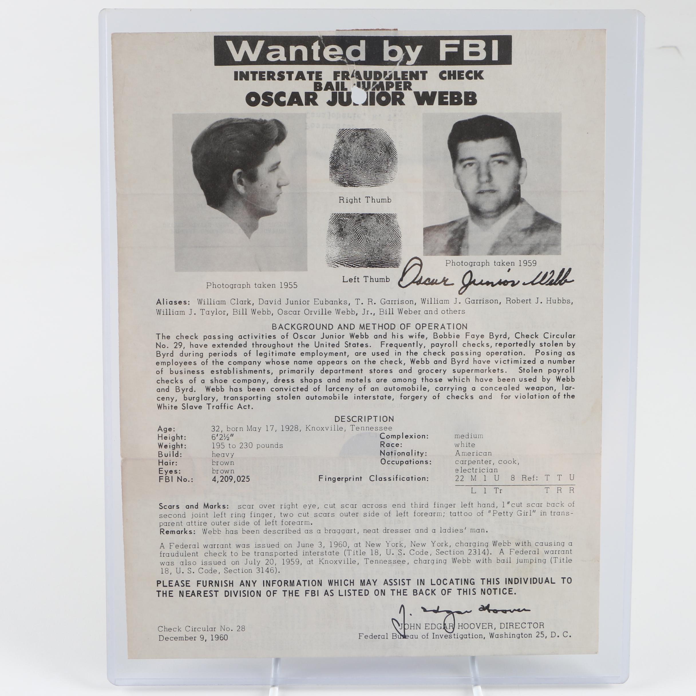 Vintage FBI Wanted Posters