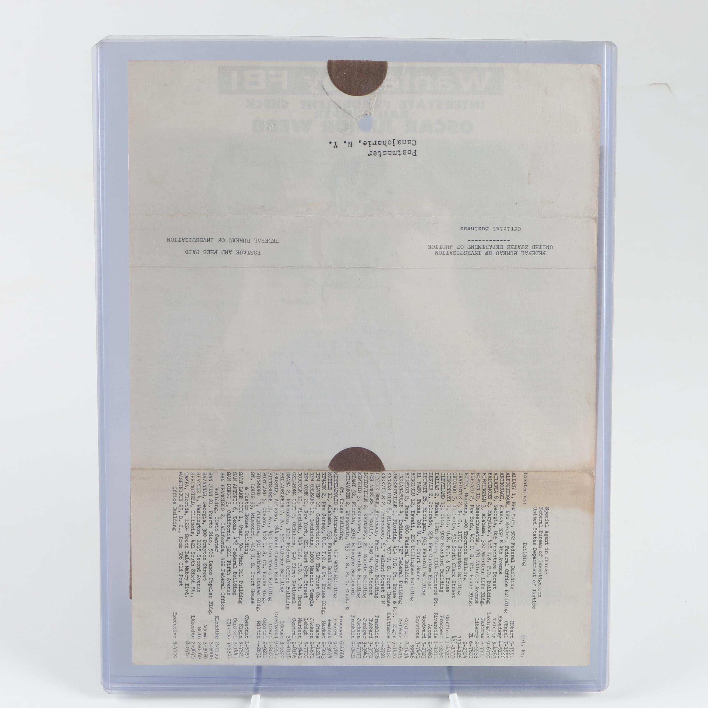 Vintage FBI Wanted Posters