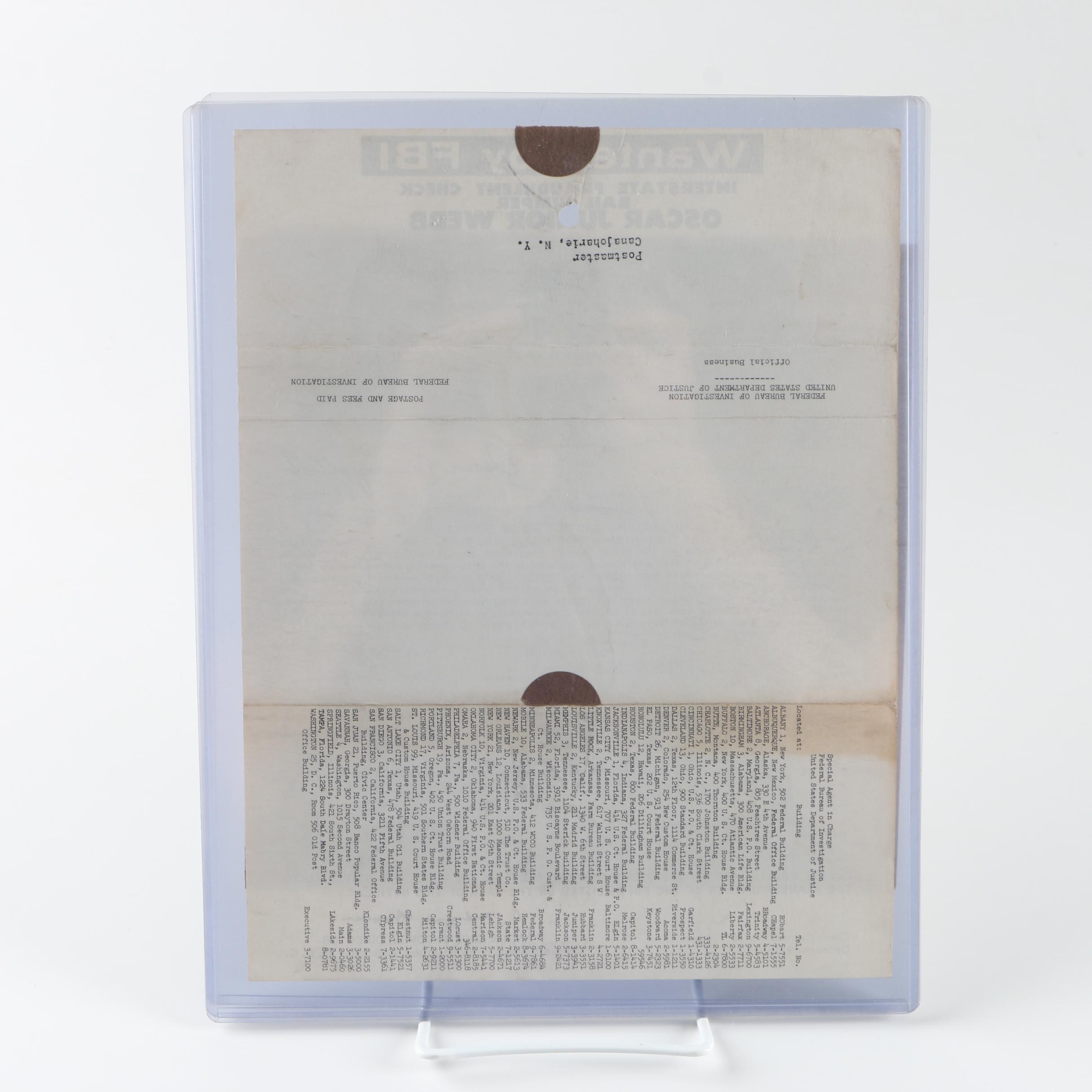 Vintage FBI Wanted Posters