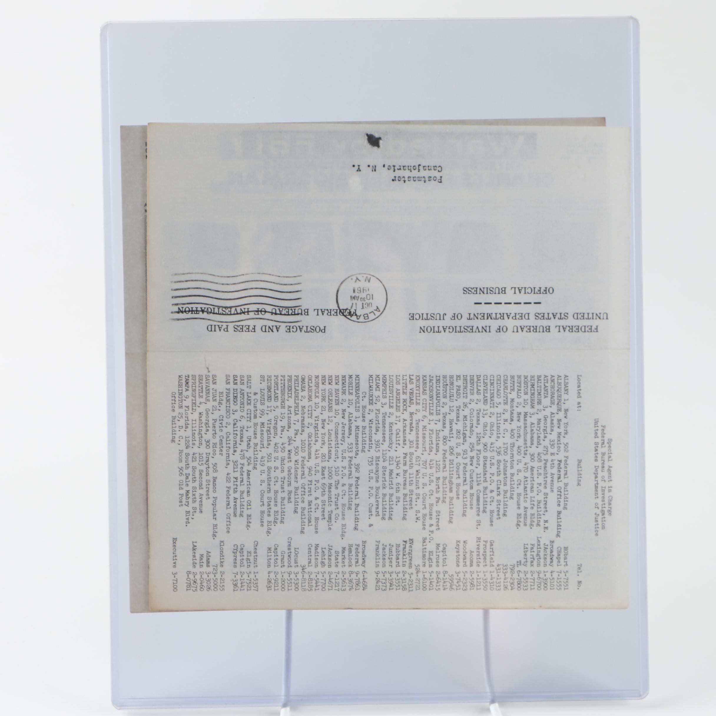 Vintage FBI Wanted Posters