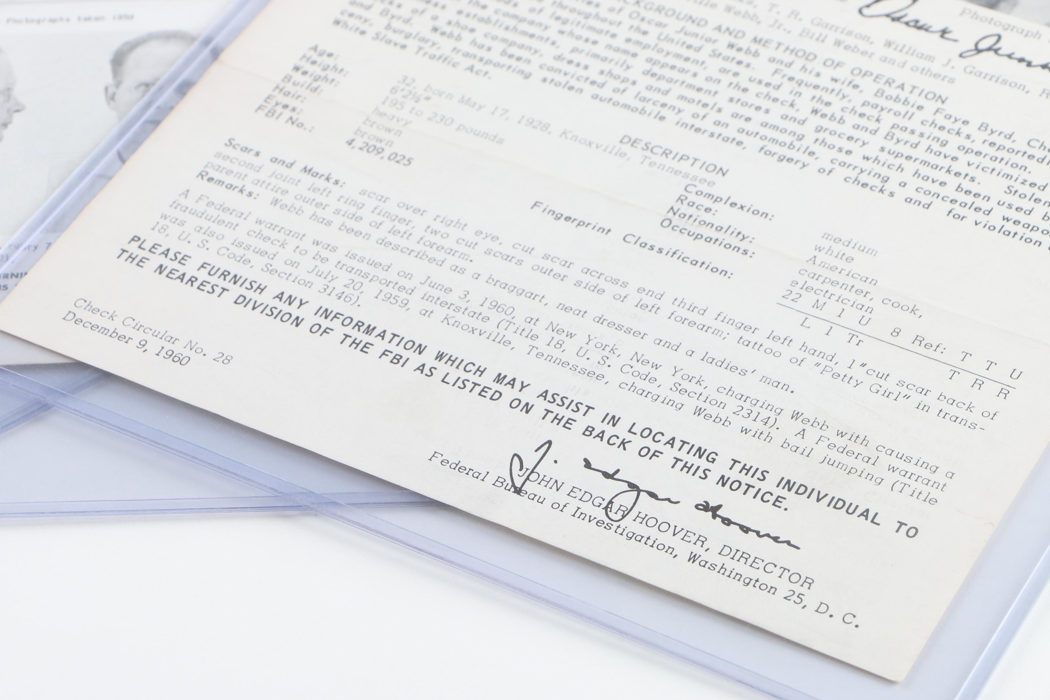 Vintage FBI Wanted Posters