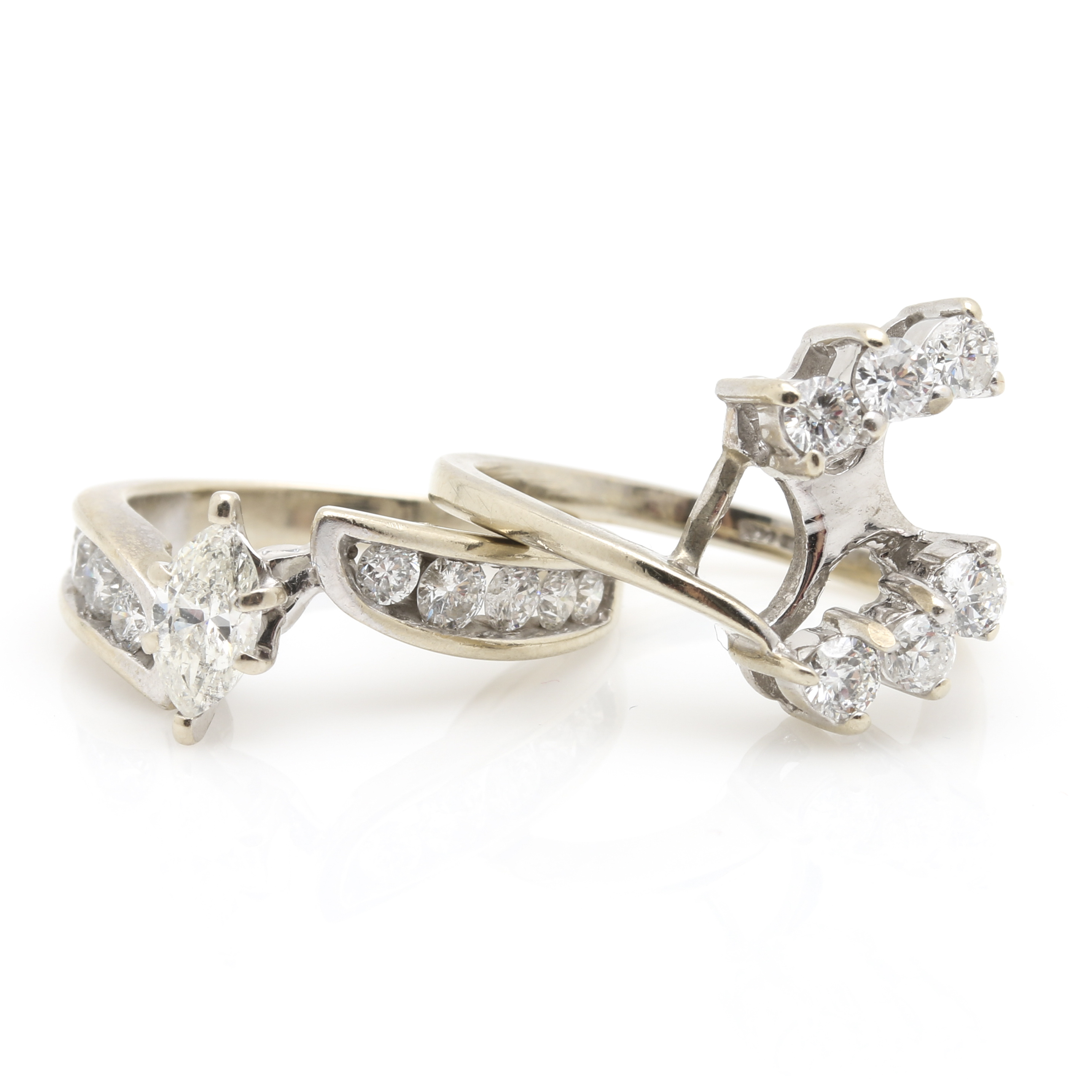14K White Gold 1.63 CTW Diamond Bridal Set by ODI/ Famor Inc.