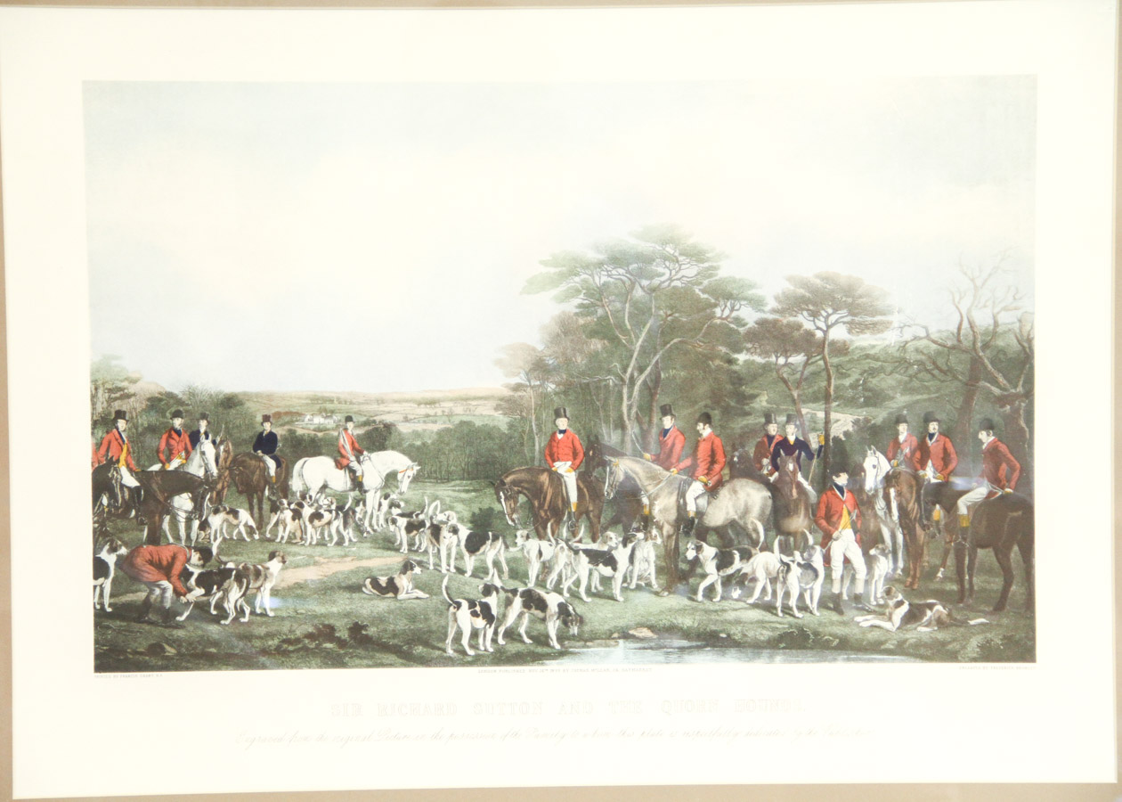After Frederick Bromley Offset Lithograph "Sir Richard Sutton and the Quorn Hounds"