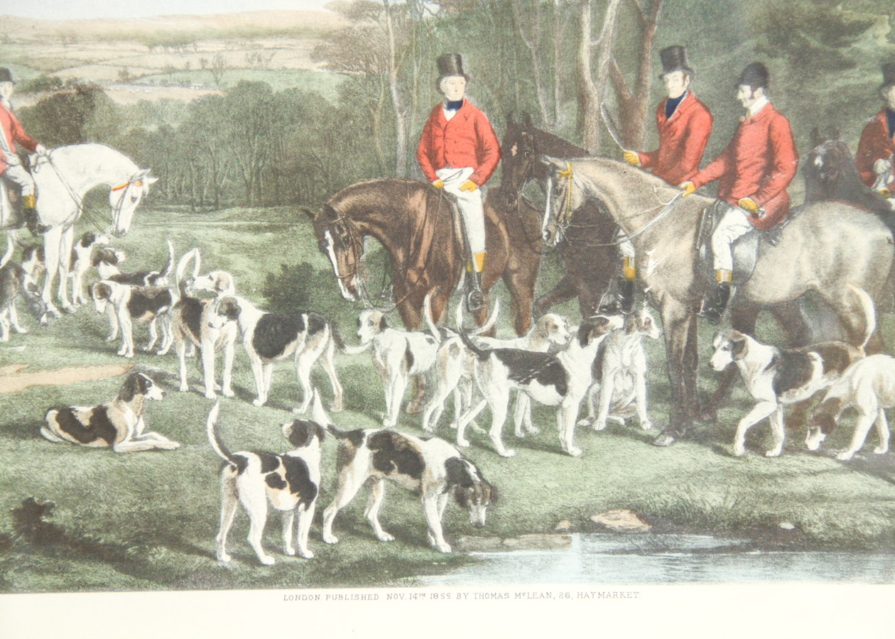 After Frederick Bromley Offset Lithograph "Sir Richard Sutton and the Quorn Hounds"