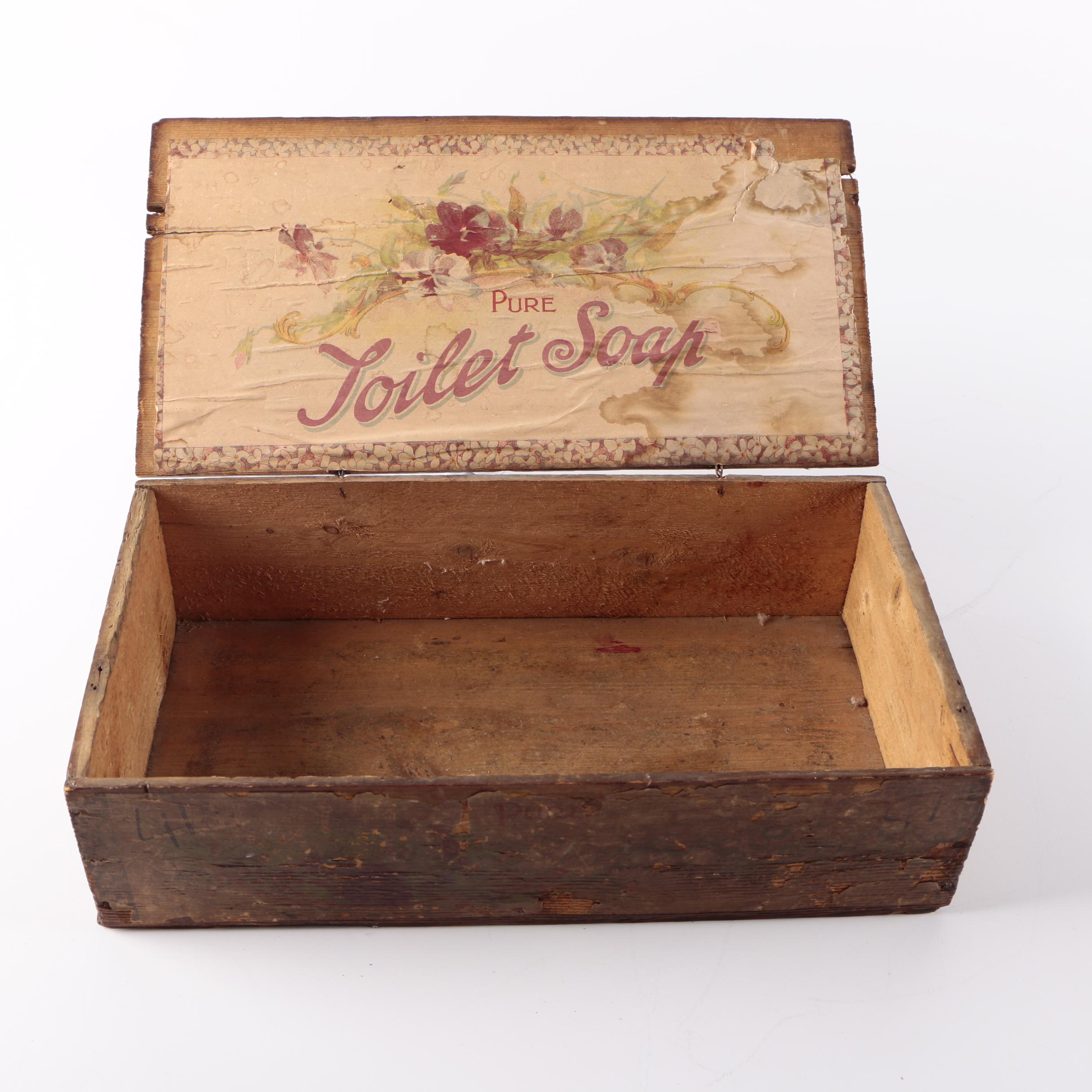 Vintage Pure Toilet Soap Wooden Box