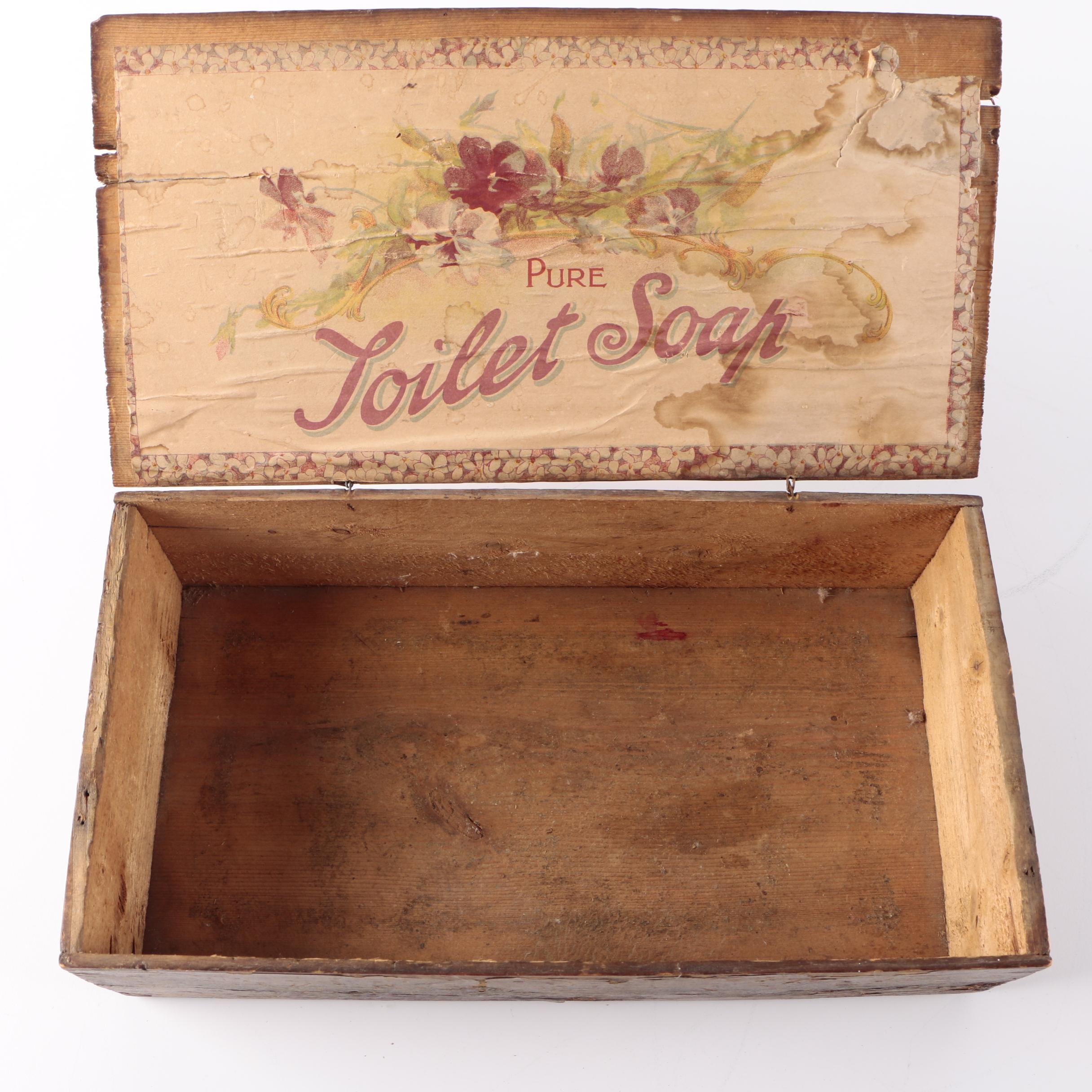 Vintage Pure Toilet Soap Wooden Box