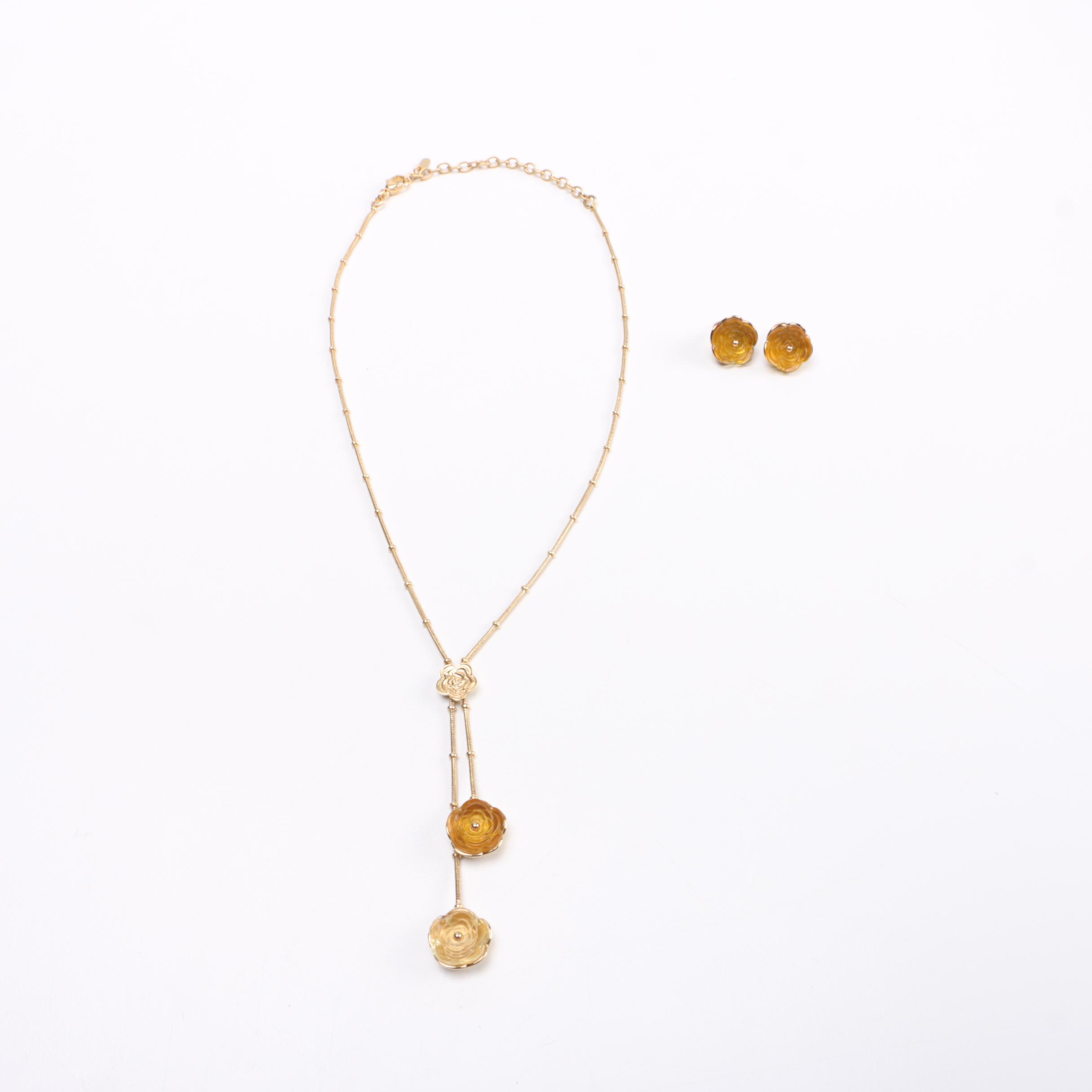 Lalique Necklace and Earring Set