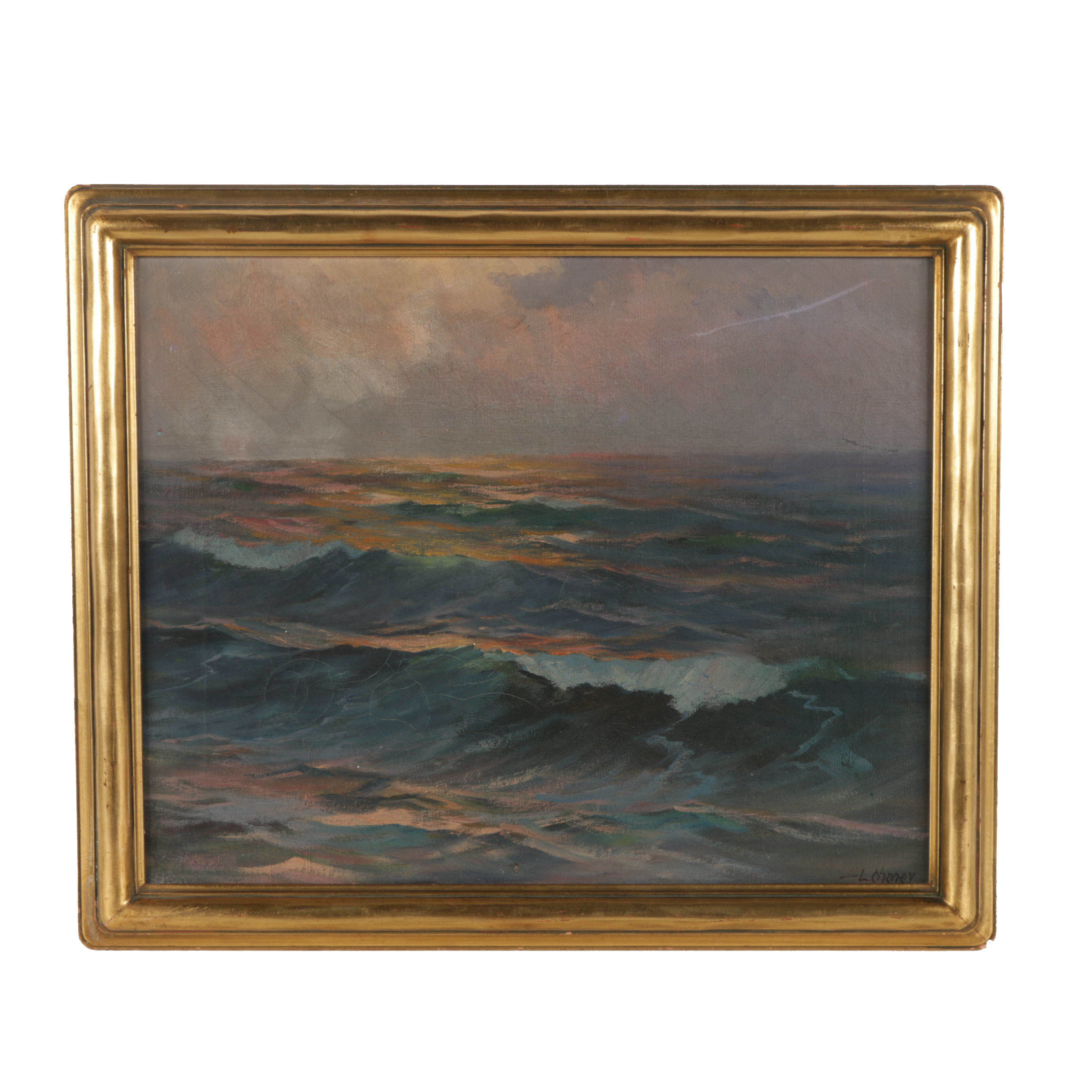 Lester Chaney Oil Painting on Canvas of Seascape