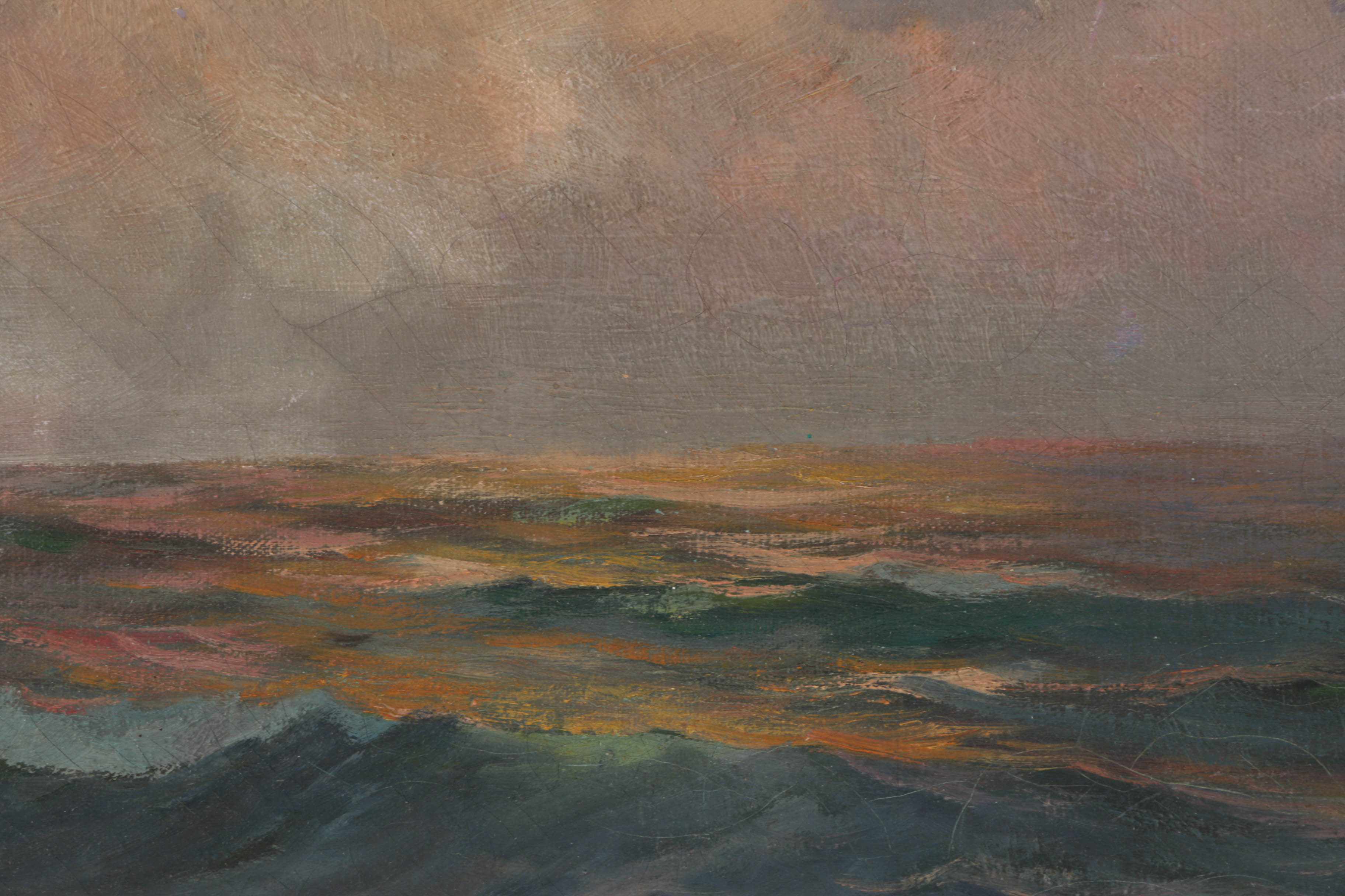 Lester Chaney Oil Painting on Canvas of Seascape