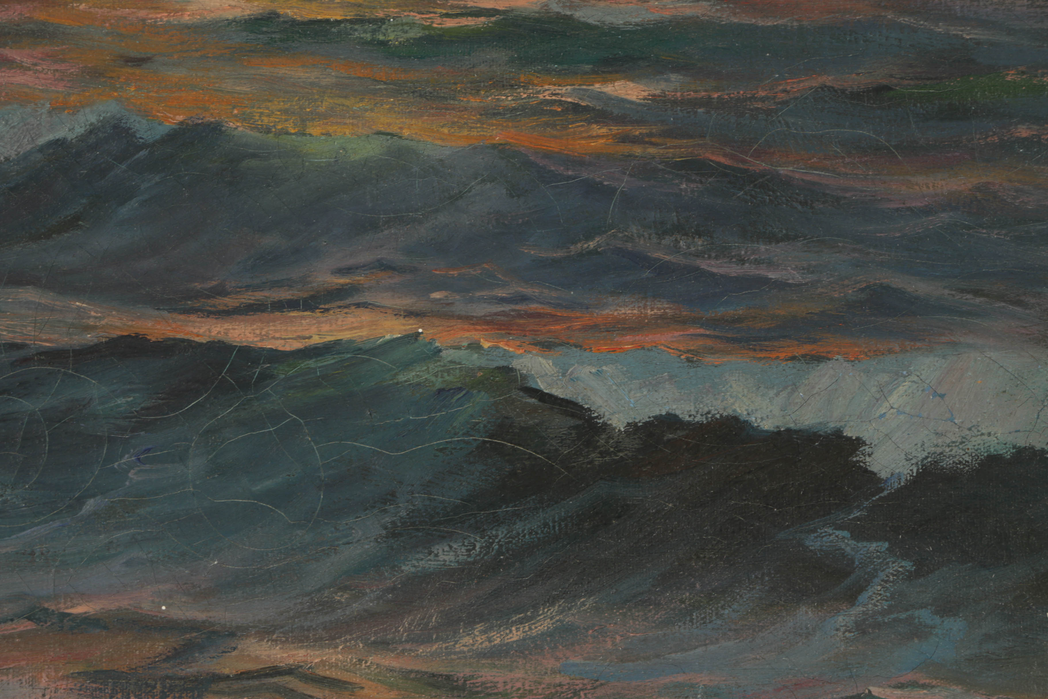 Lester Chaney Oil Painting on Canvas of Seascape