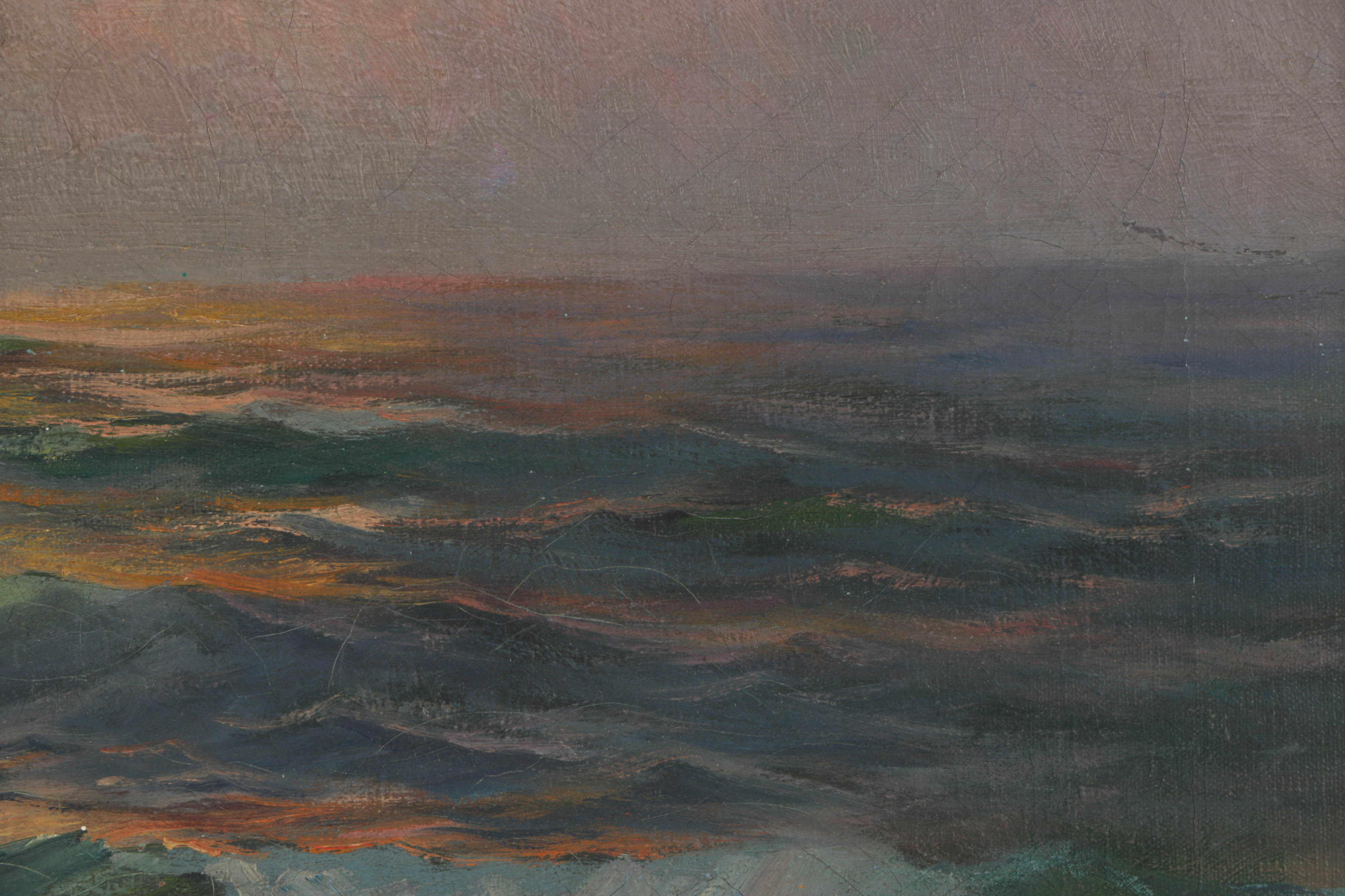 Lester Chaney Oil Painting on Canvas of Seascape