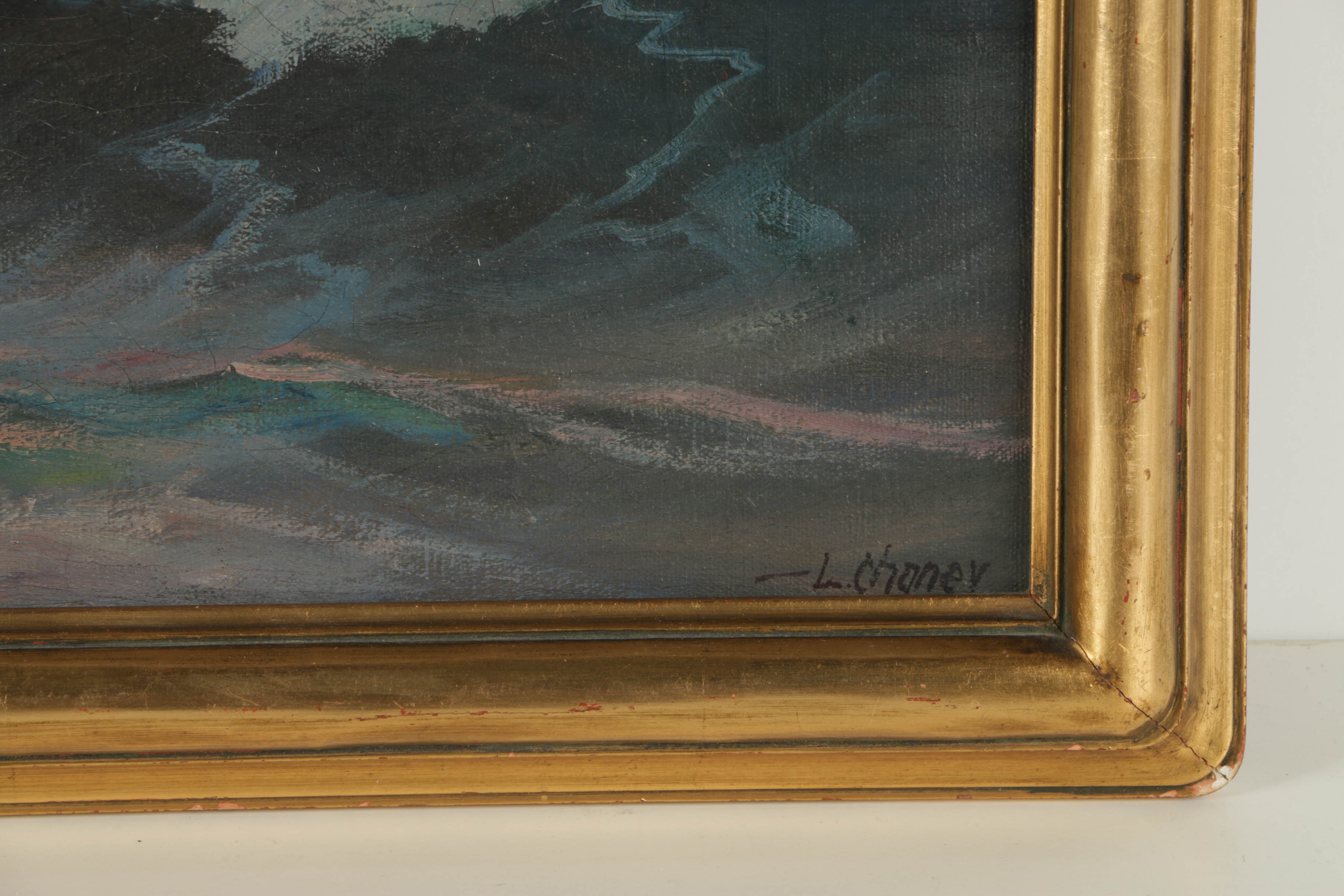 Lester Chaney Oil Painting on Canvas of Seascape