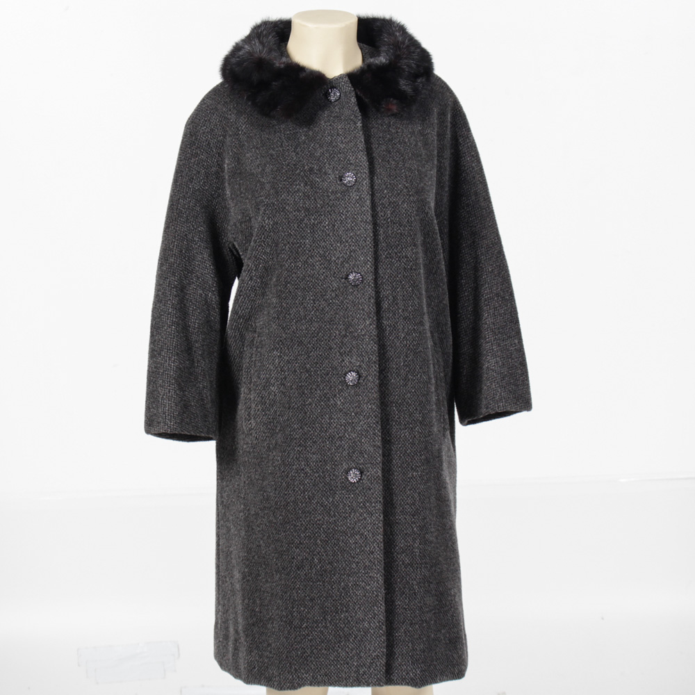 Vintage Coat With Mink Collar