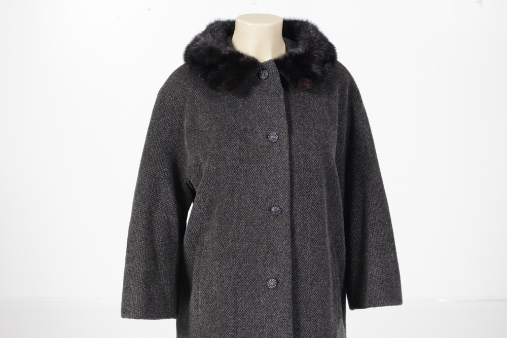 Vintage Coat With Mink Collar