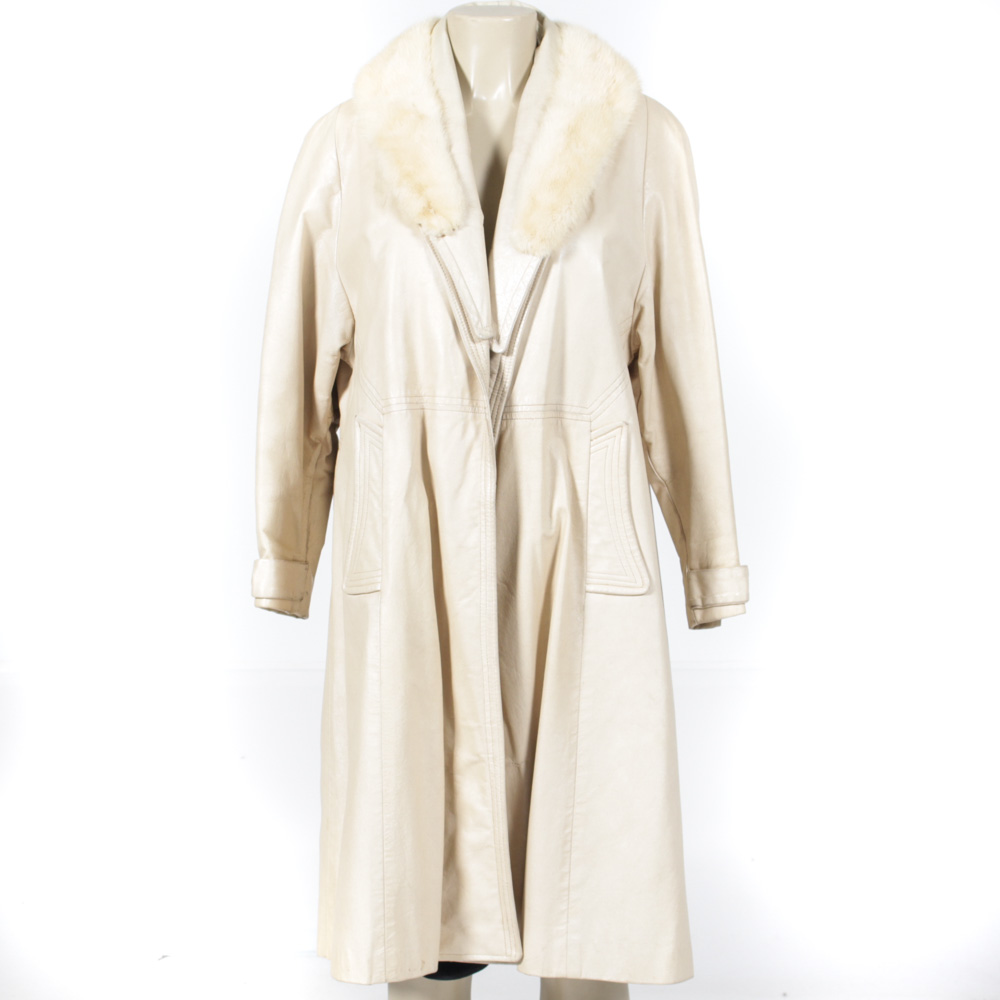 Women's Leather and Blond Mink Coat