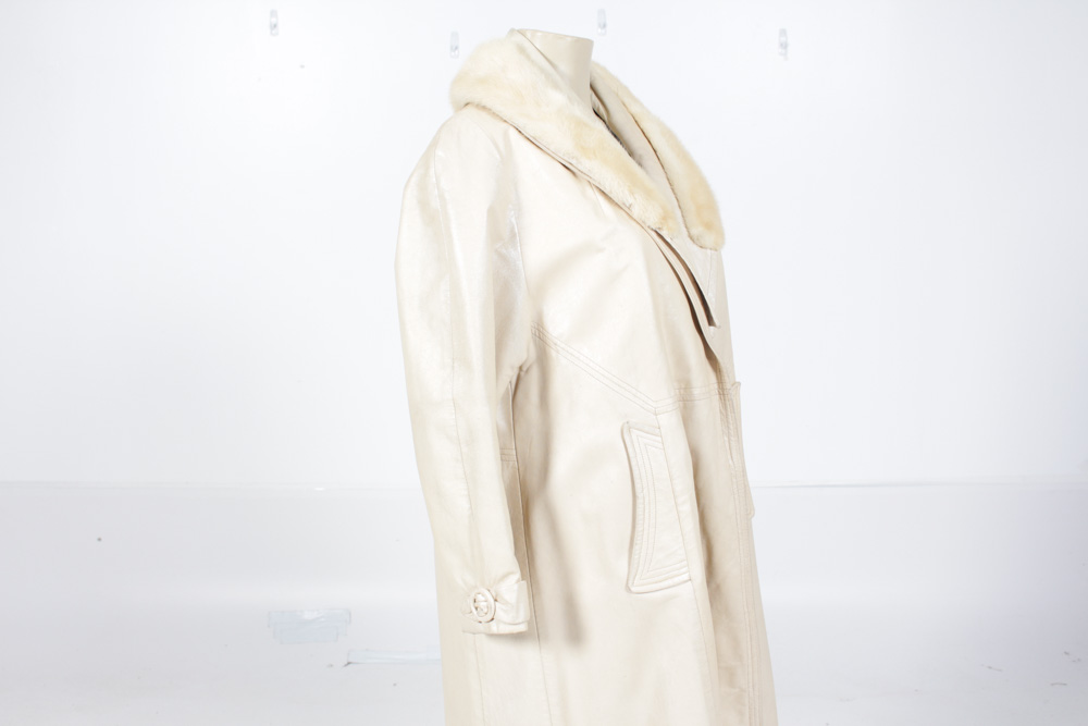 Women's Leather and Blond Mink Coat