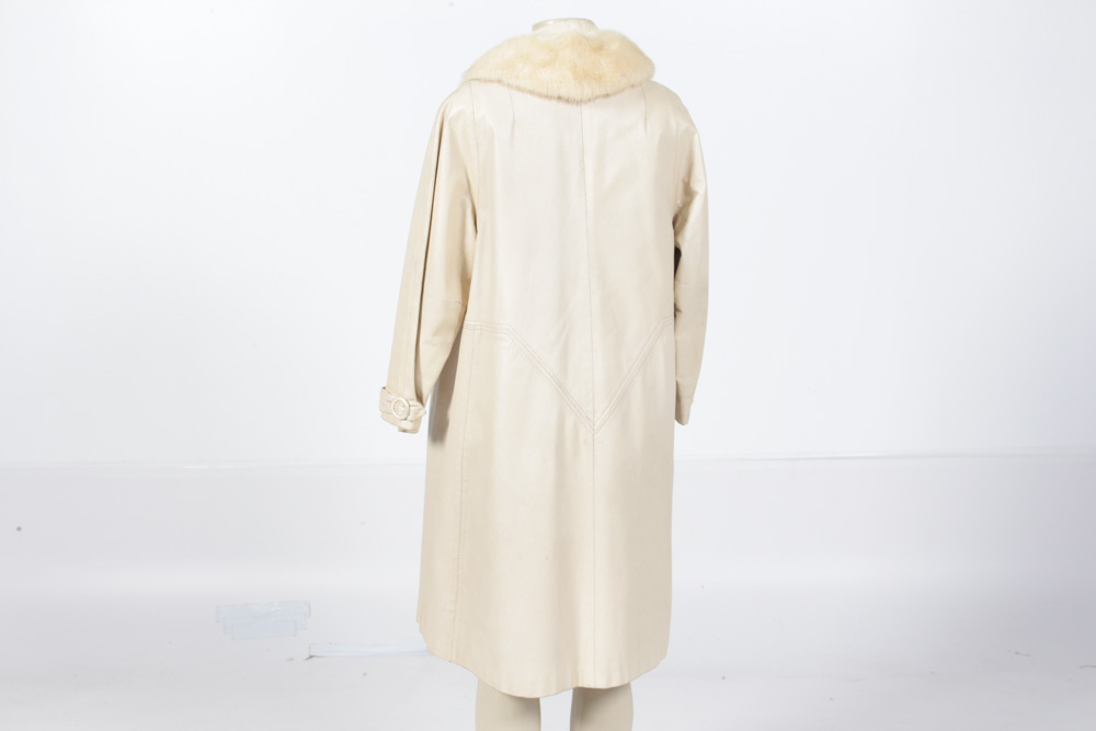 Women's Leather and Blond Mink Coat