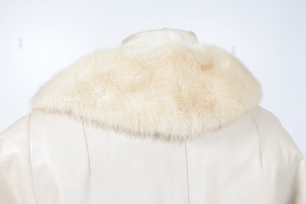 Women's Leather and Blond Mink Coat