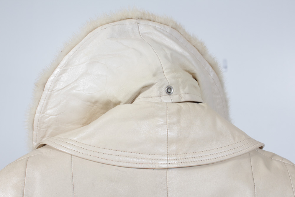 Women's Leather and Blond Mink Coat