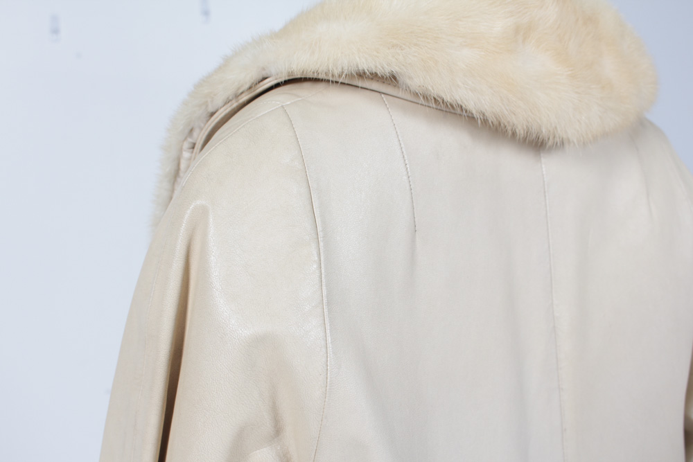 Women's Leather and Blond Mink Coat