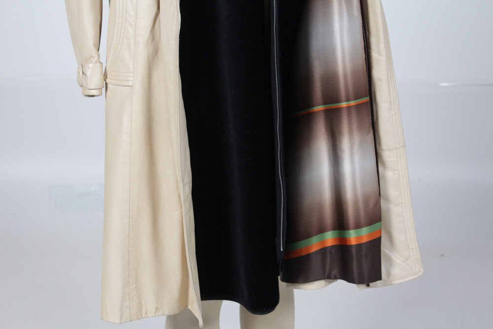 Women's Leather and Blond Mink Coat