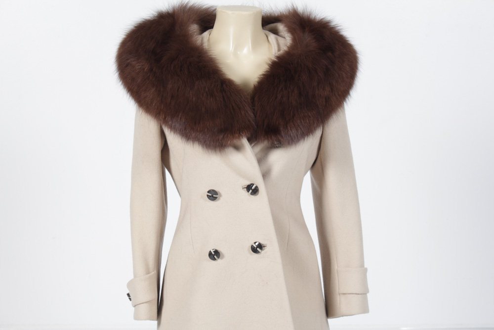 Juan de Cirota Vintage Wool Coat With Fox Collar