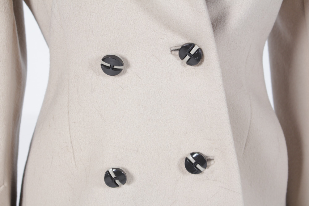 Juan de Cirota Vintage Wool Coat With Fox Collar