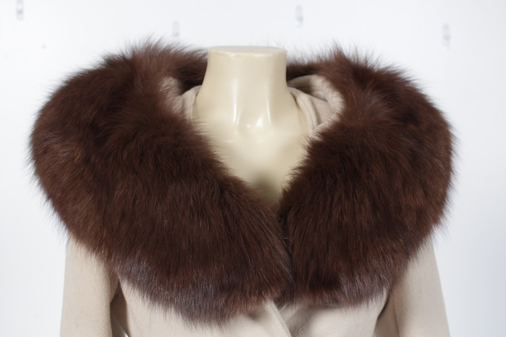 Juan de Cirota Vintage Wool Coat With Fox Collar