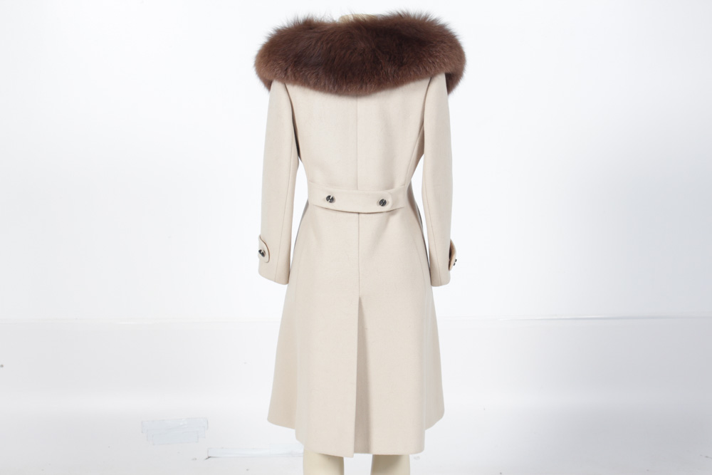 Juan de Cirota Vintage Wool Coat With Fox Collar