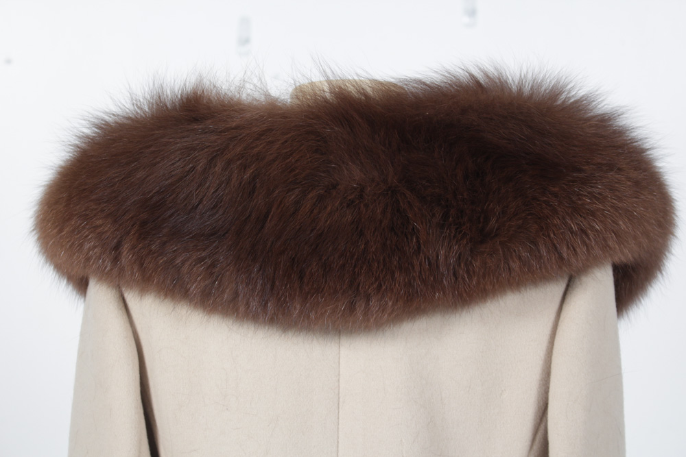 Juan de Cirota Vintage Wool Coat With Fox Collar