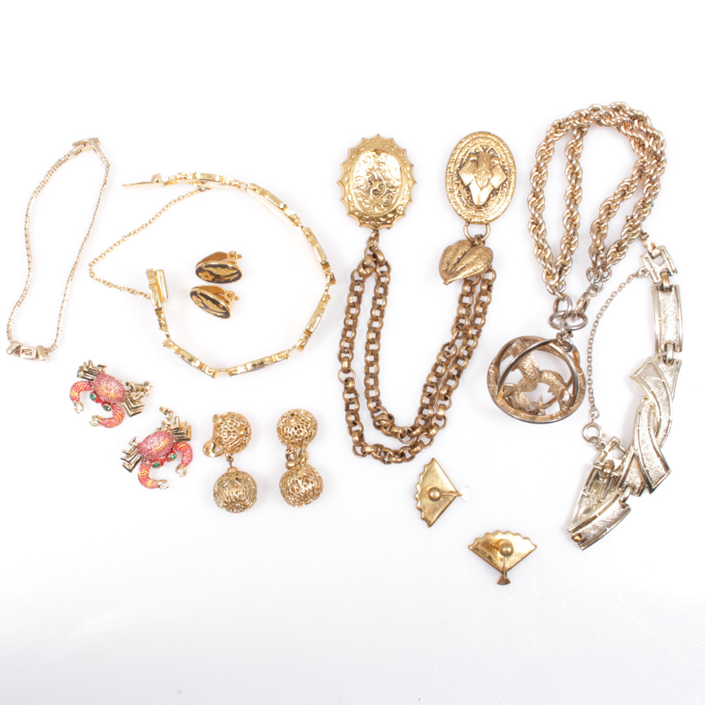 Gold Tone Jewelry Array With Trifari