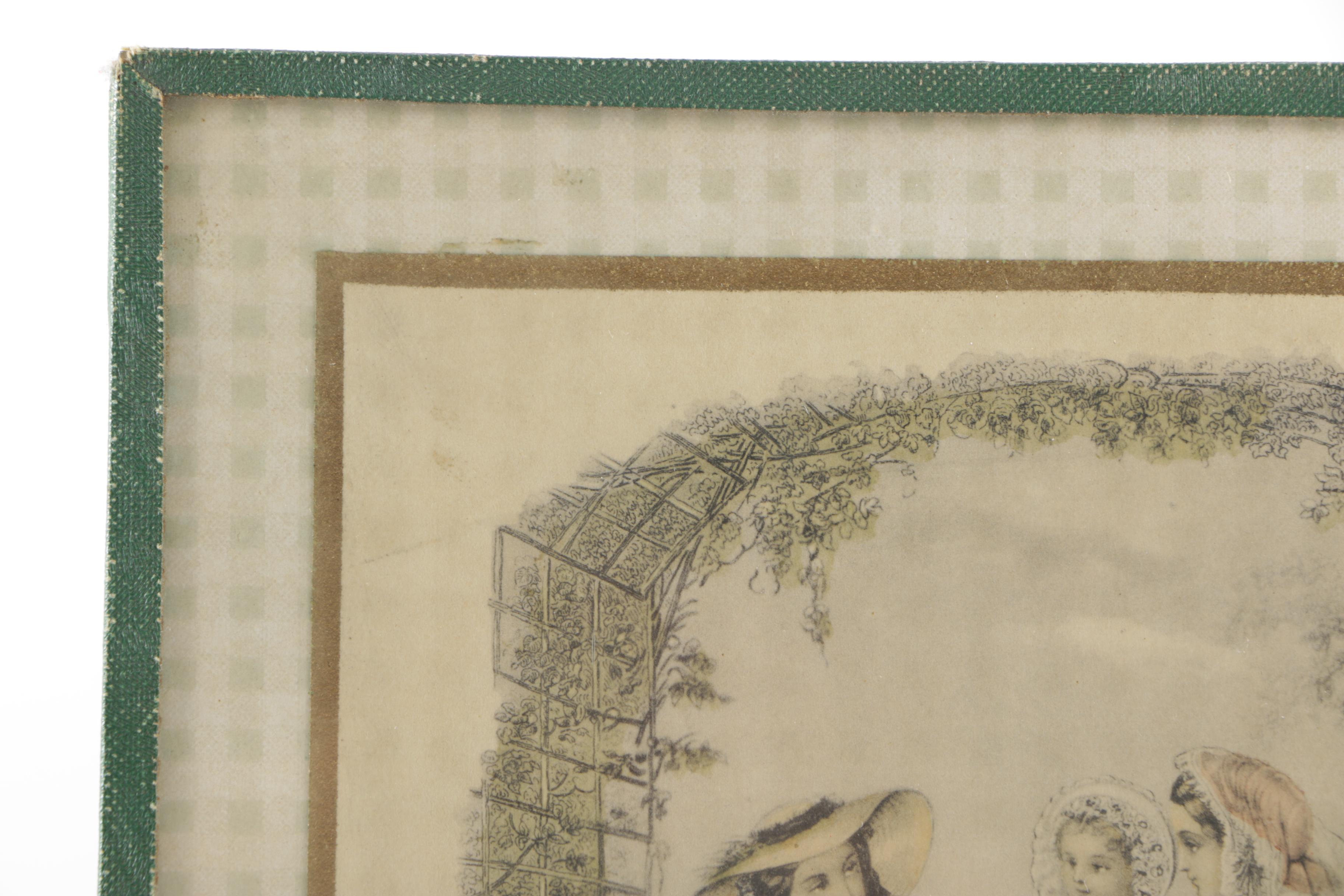 Antique Hand Colored Wood Engraving on Paper "Godey's Americanized Paris Fashions"