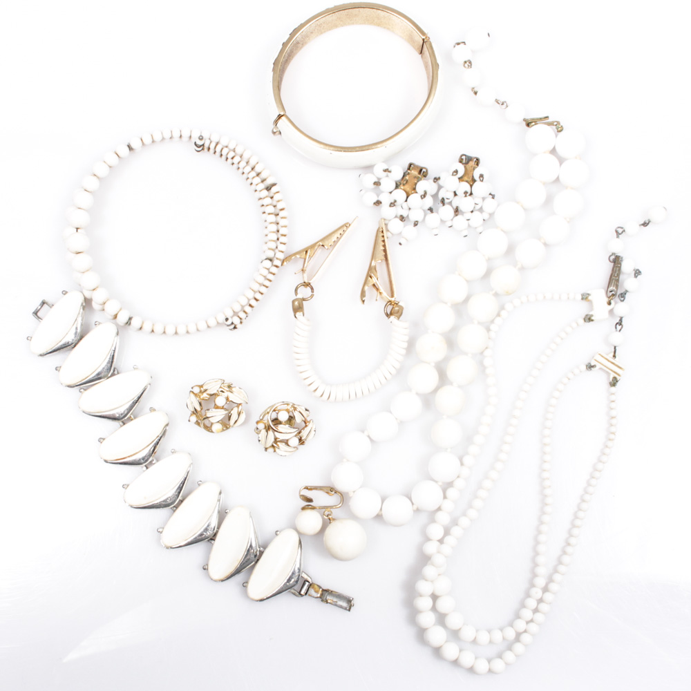 Vintage White Beaded Jewelry