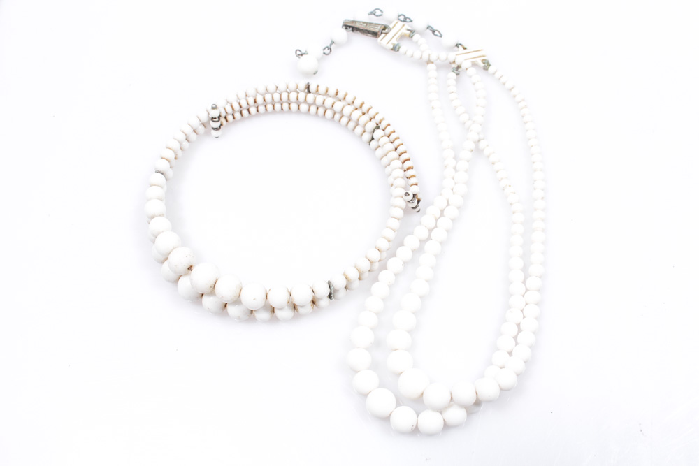 Vintage White Beaded Jewelry