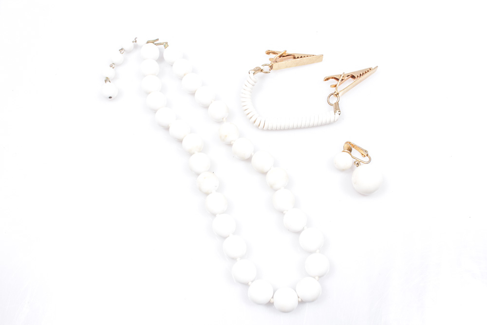 Vintage White Beaded Jewelry