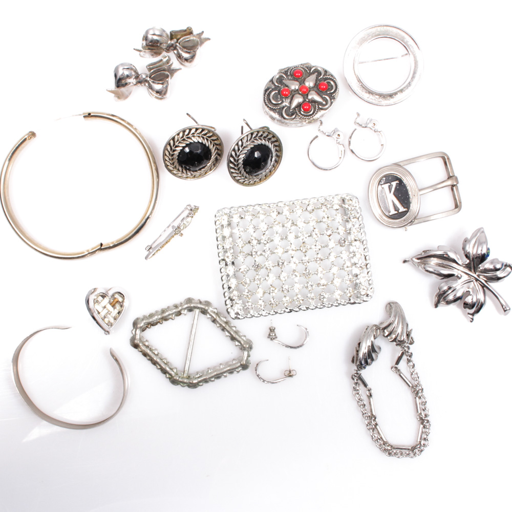 Silver Tone Jewelry Selection With Trifari