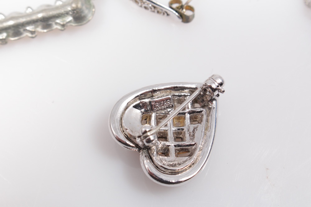 Silver Tone Jewelry Selection With Trifari