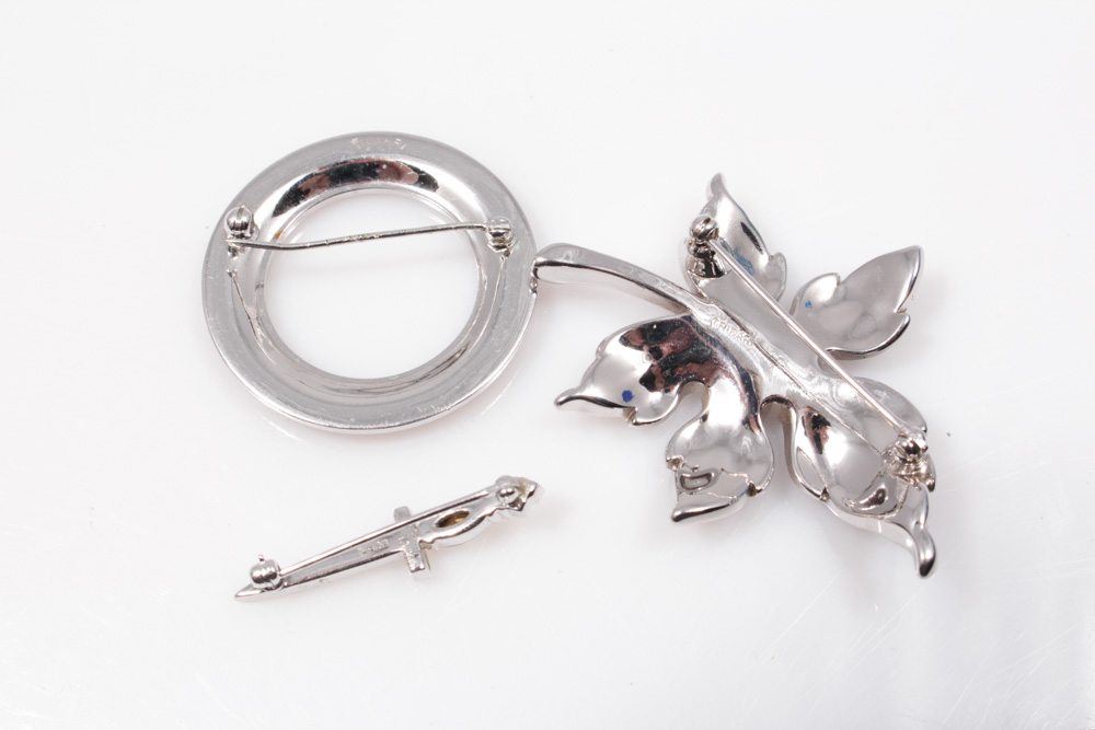 Silver Tone Jewelry Selection With Trifari